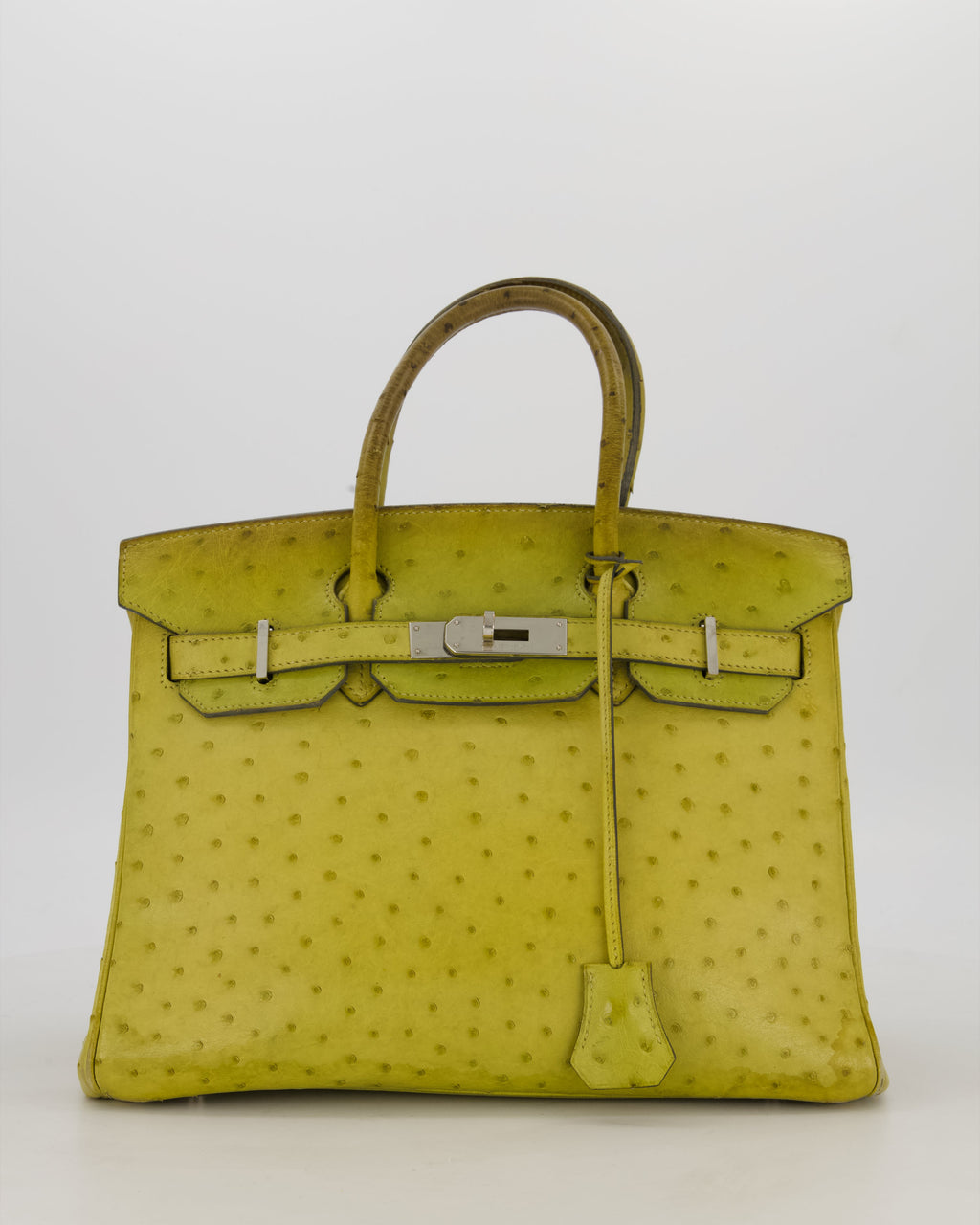 Hermès Birkin 30 Retourne Bag in Vert Anís Ostrich Leather with Palladium Hardware