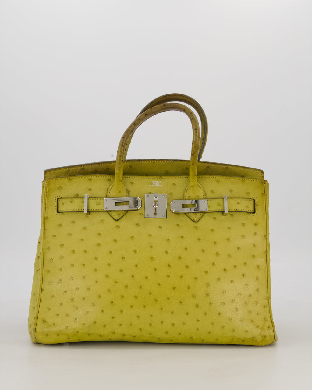 Hermès Birkin 30 Retourne Bag in Vert Anís Ostrich Leather with Palladium Hardware