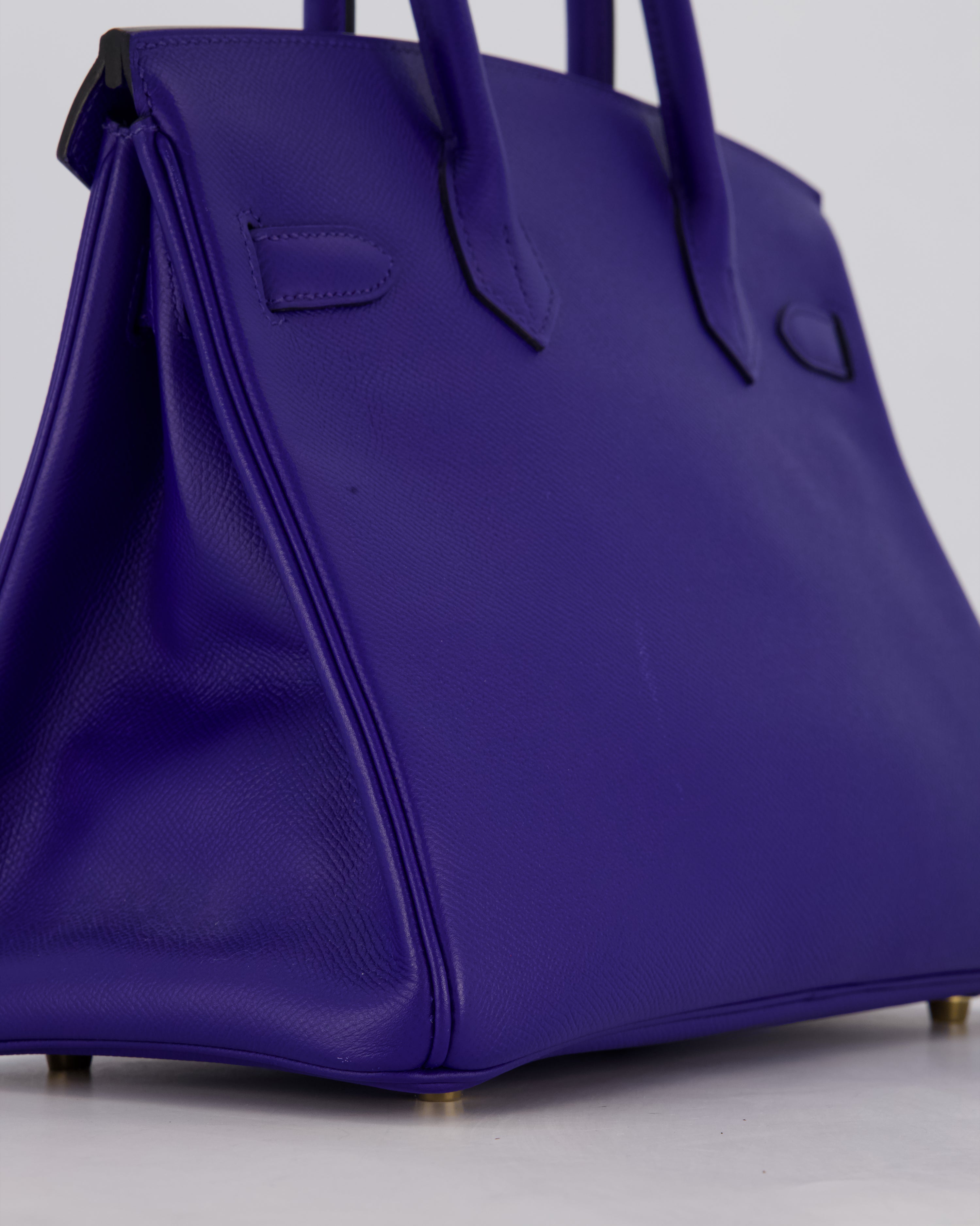 Hermès Birkin 30 Retourne Bag in Bleu Electrique Epsom Leather with Gold Hardware