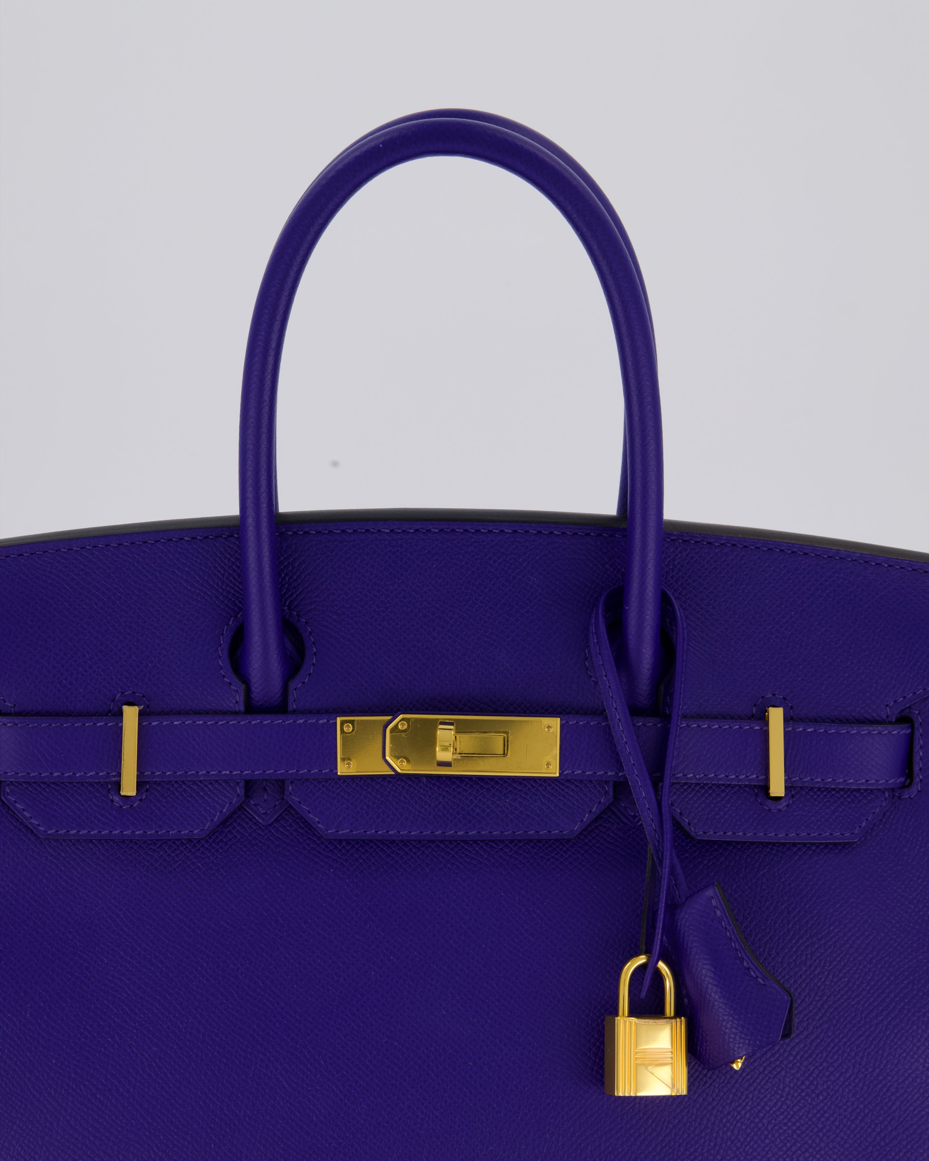 Hermès Birkin 30 Retourne Bag in Bleu Electrique Epsom Leather with Gold Hardware