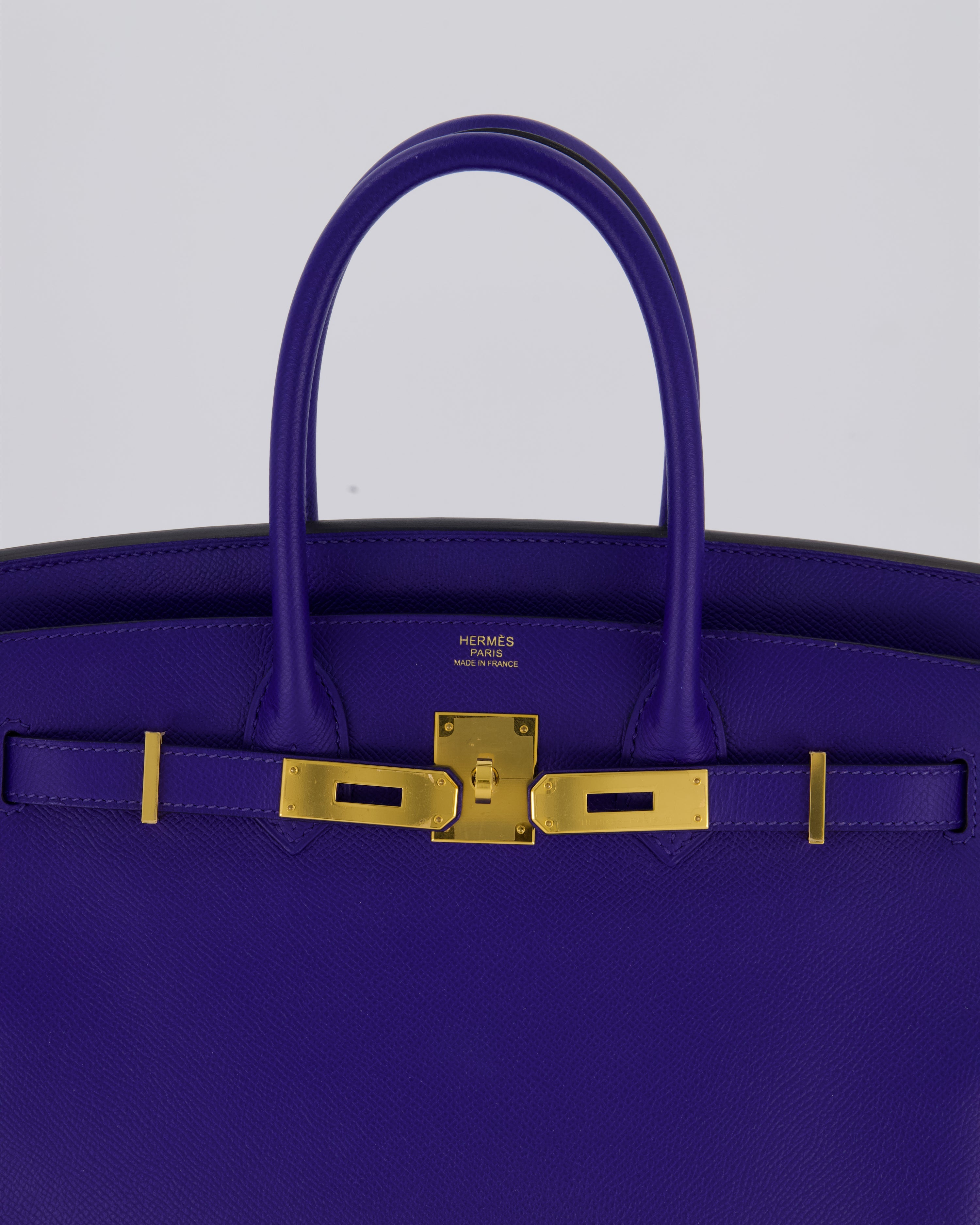 Hermès Birkin 30 Retourne Bag in Bleu Electrique Epsom Leather with Gold Hardware