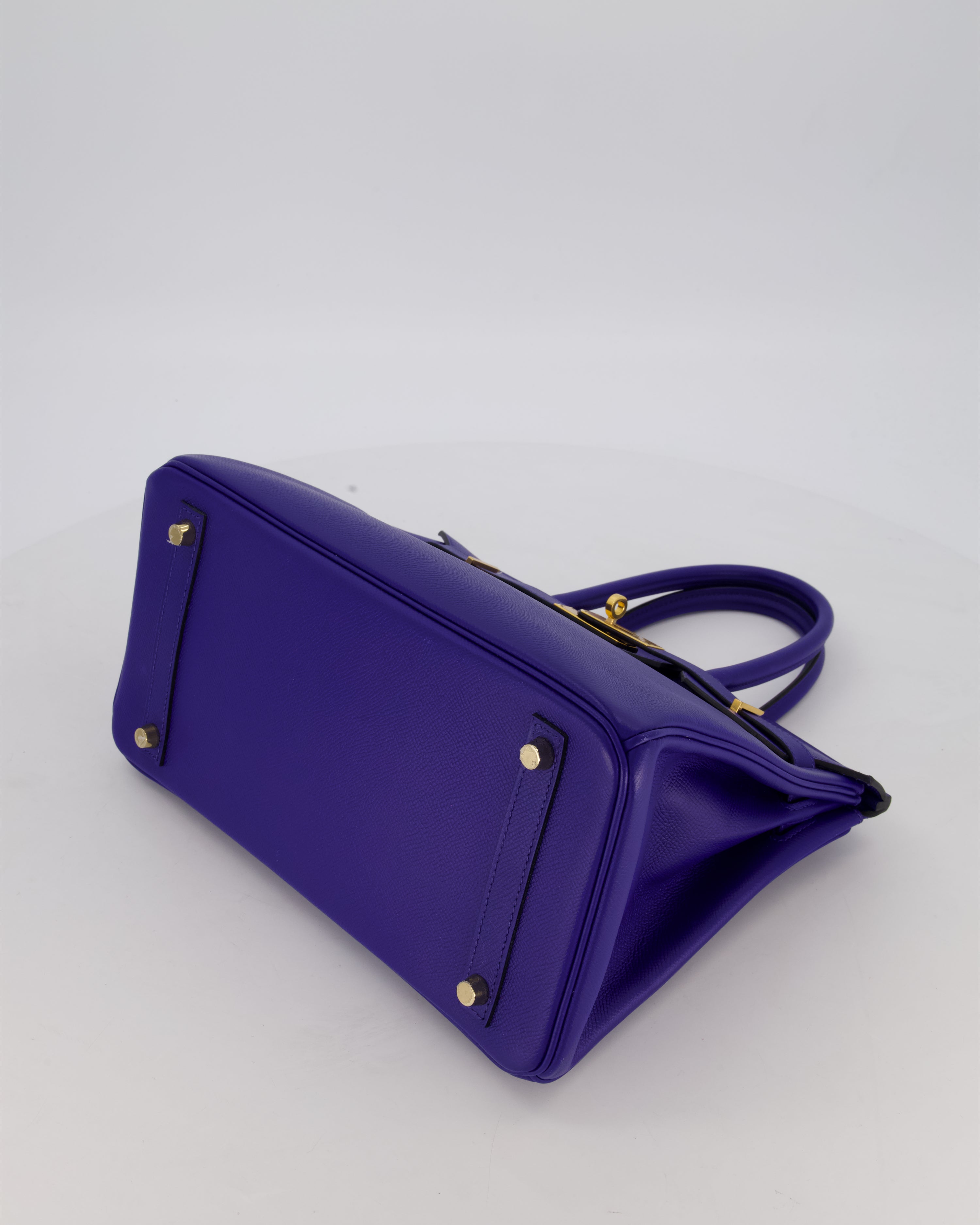 Hermès Birkin 30 Retourne Bag in Bleu Electrique Epsom Leather with Gold Hardware