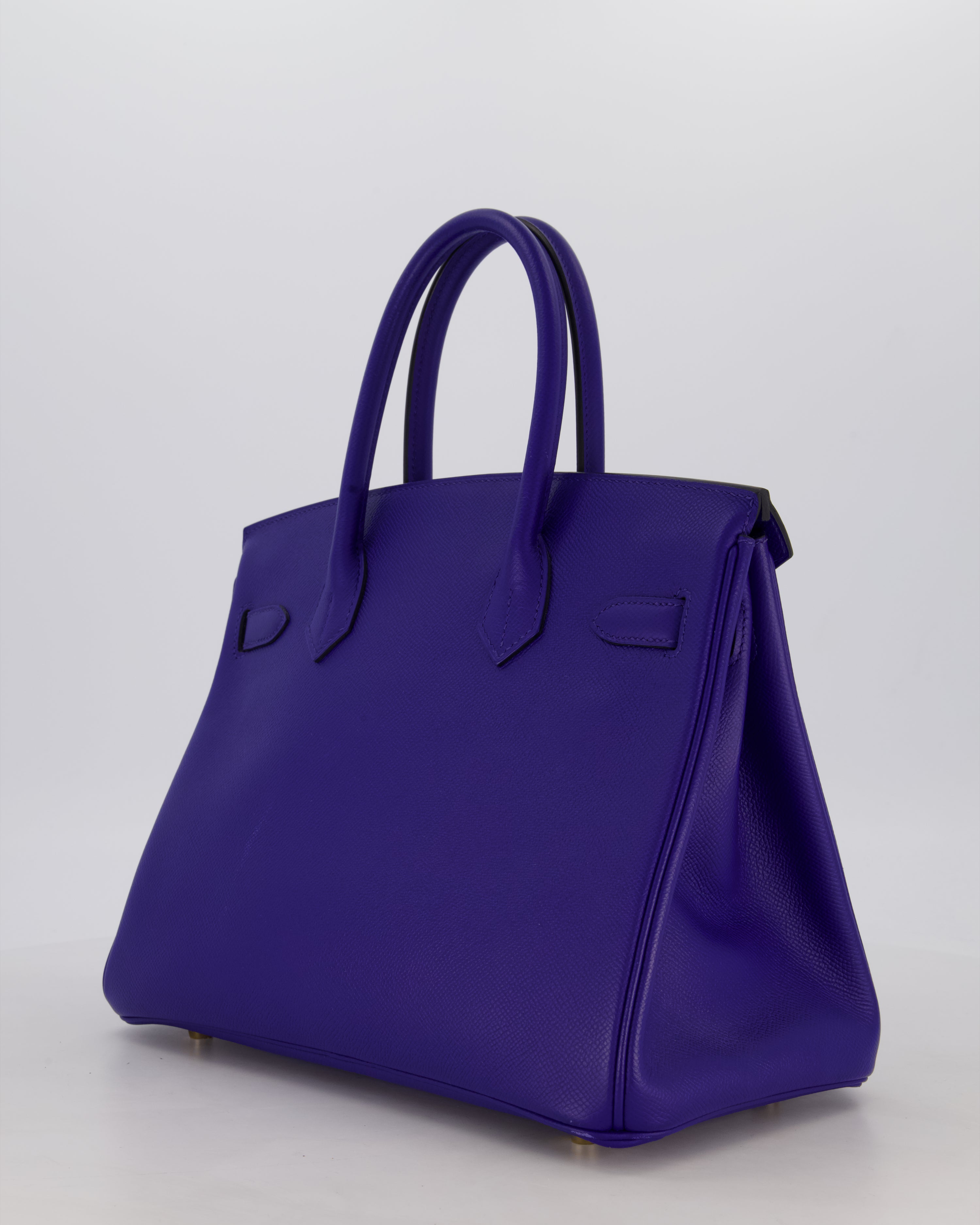 Hermès Birkin 30 Retourne Bag in Bleu Electrique Epsom Leather with Gold Hardware