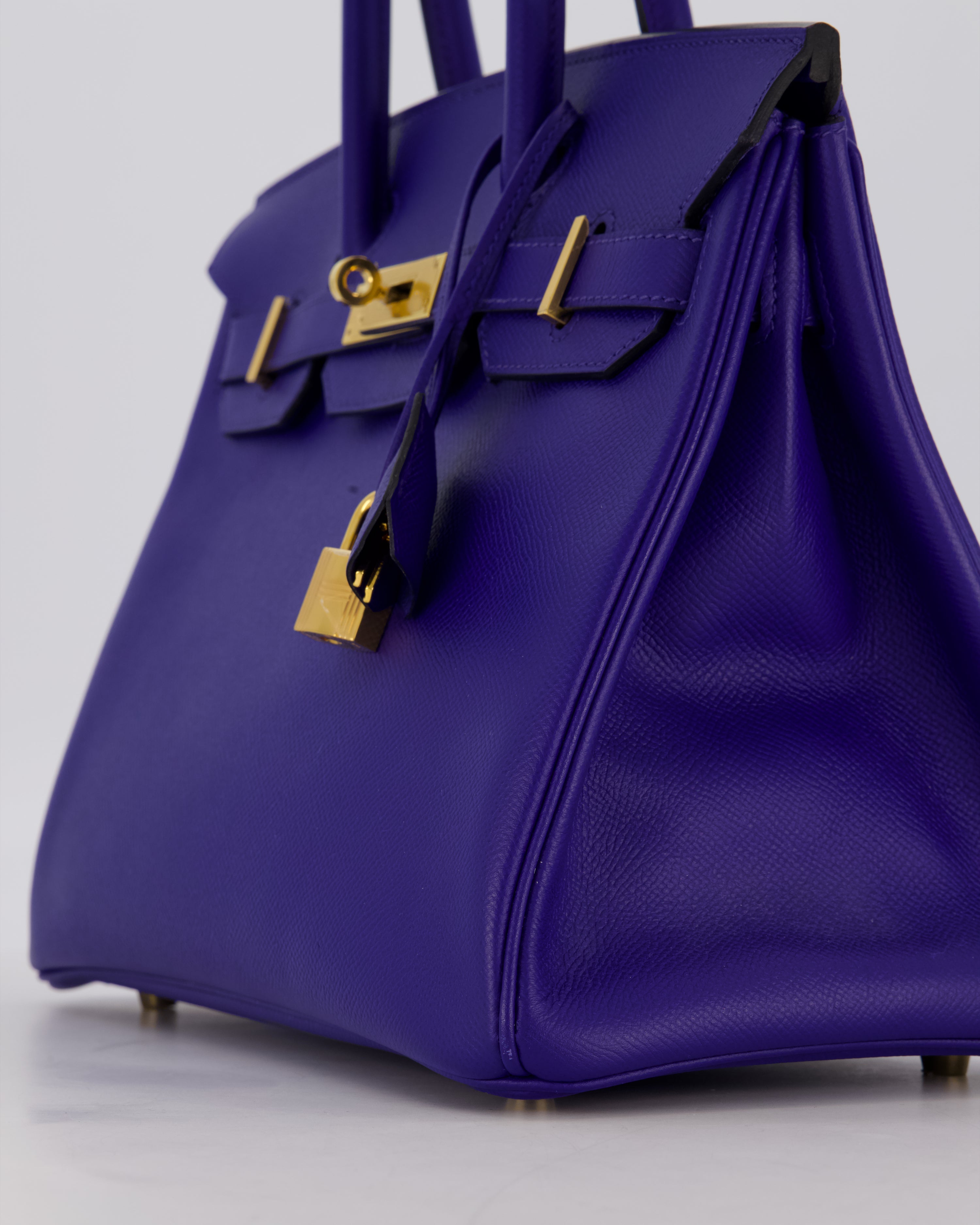 Hermès Birkin 30 Retourne Bag in Bleu Electrique Epsom Leather with Gold Hardware