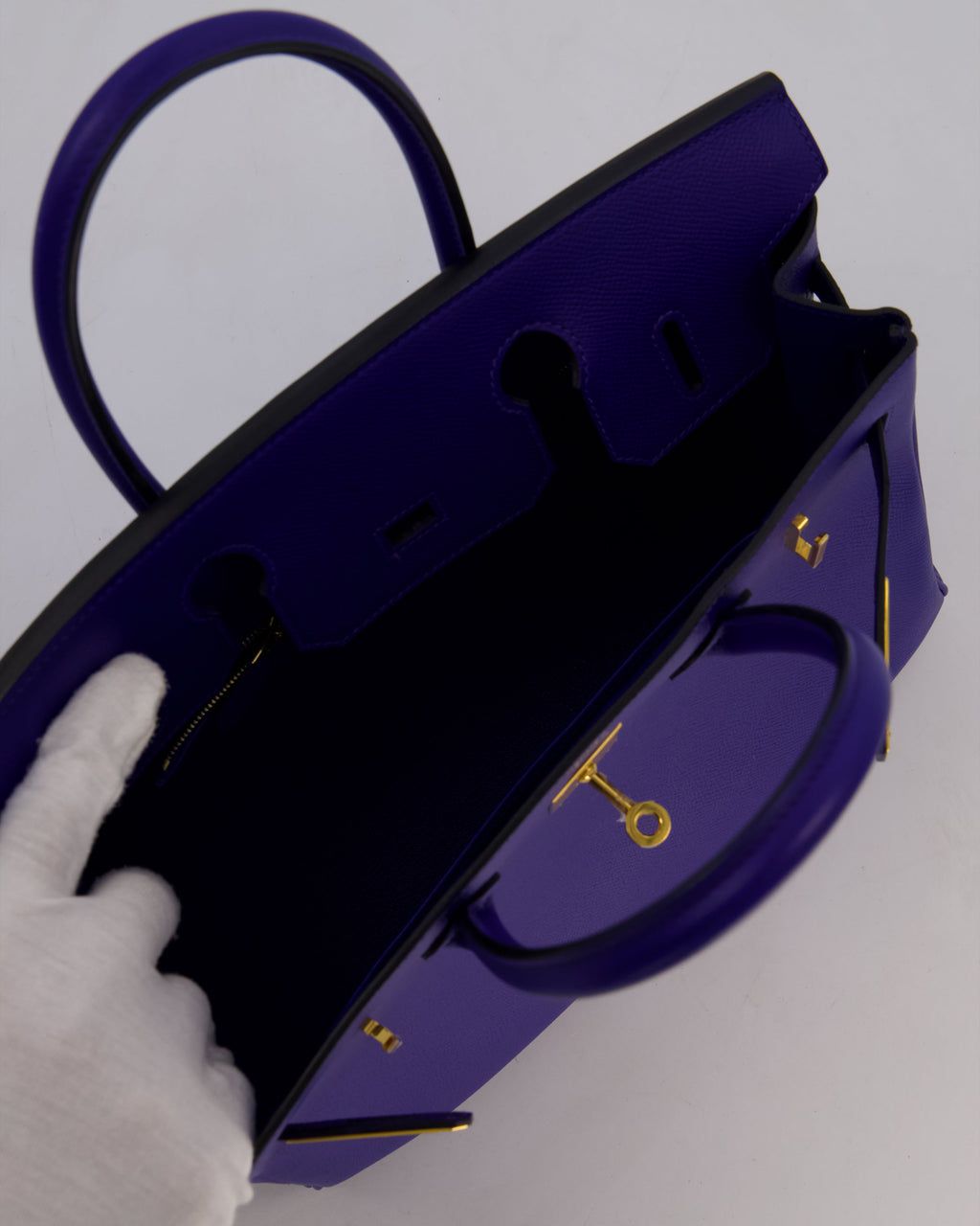 Hermès Birkin 30 Retourne Bag in Bleu Electrique Epsom Leather with Gold Hardware