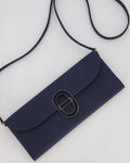Hermès Maillon To Go Bag in Bleu Saphir Epsom Leather with Gold Hardware and Bleu Saphir Enamel
