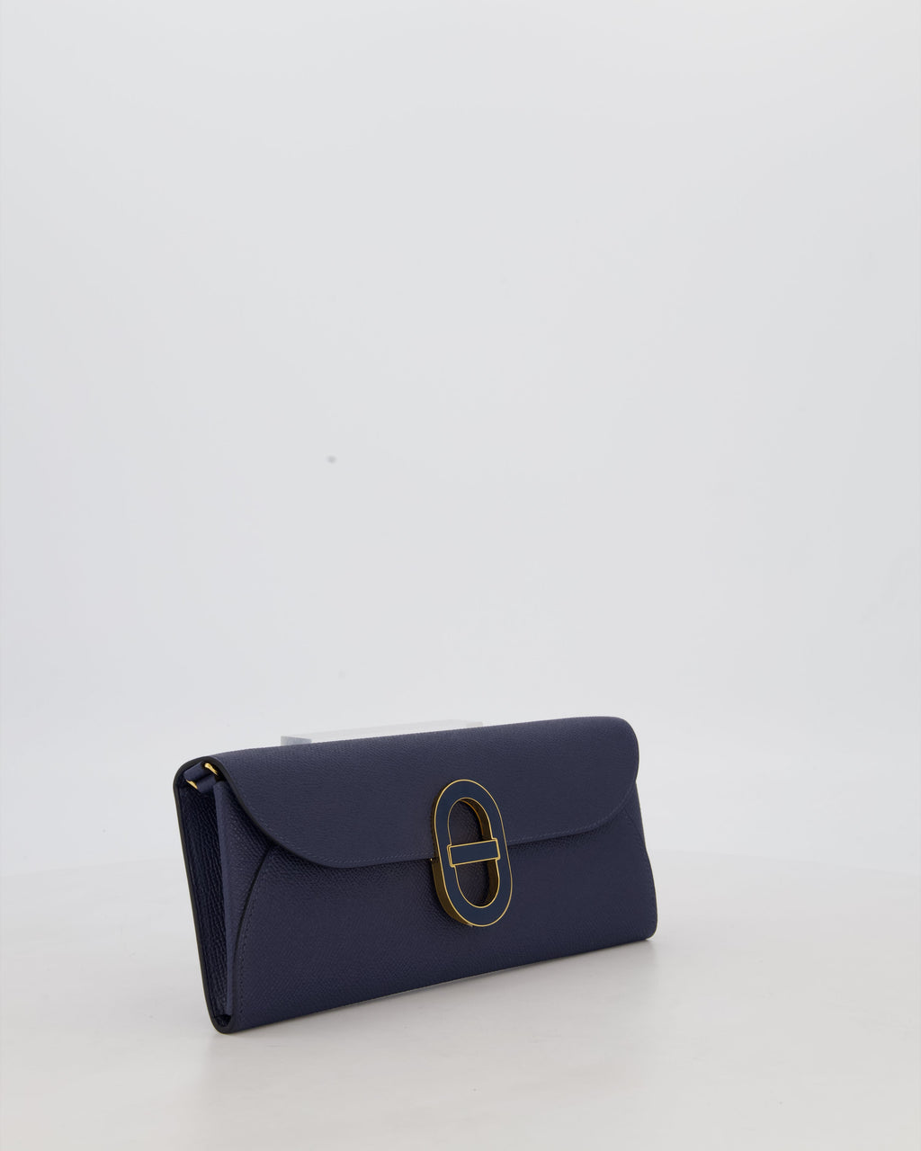 Hermès Maillon To Go Bag in Bleu Saphir Epsom Leather with Gold Hardware and Bleu Saphir Enamel