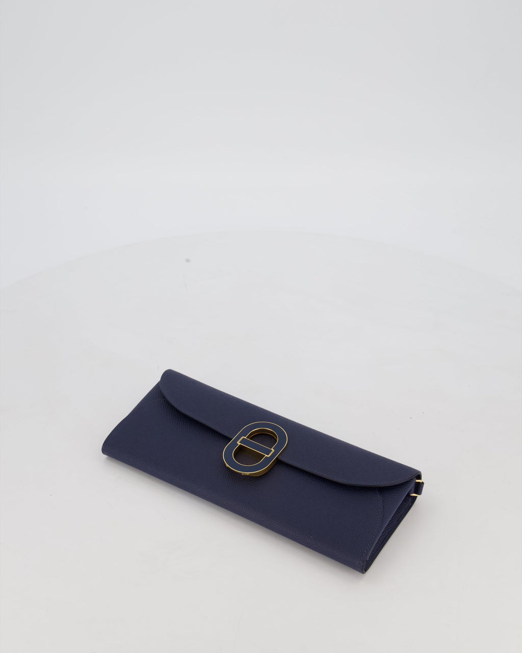 Hermès Maillon To Go Bag in Bleu Saphir Epsom Leather with Gold Hardware and Bleu Saphir Enamel