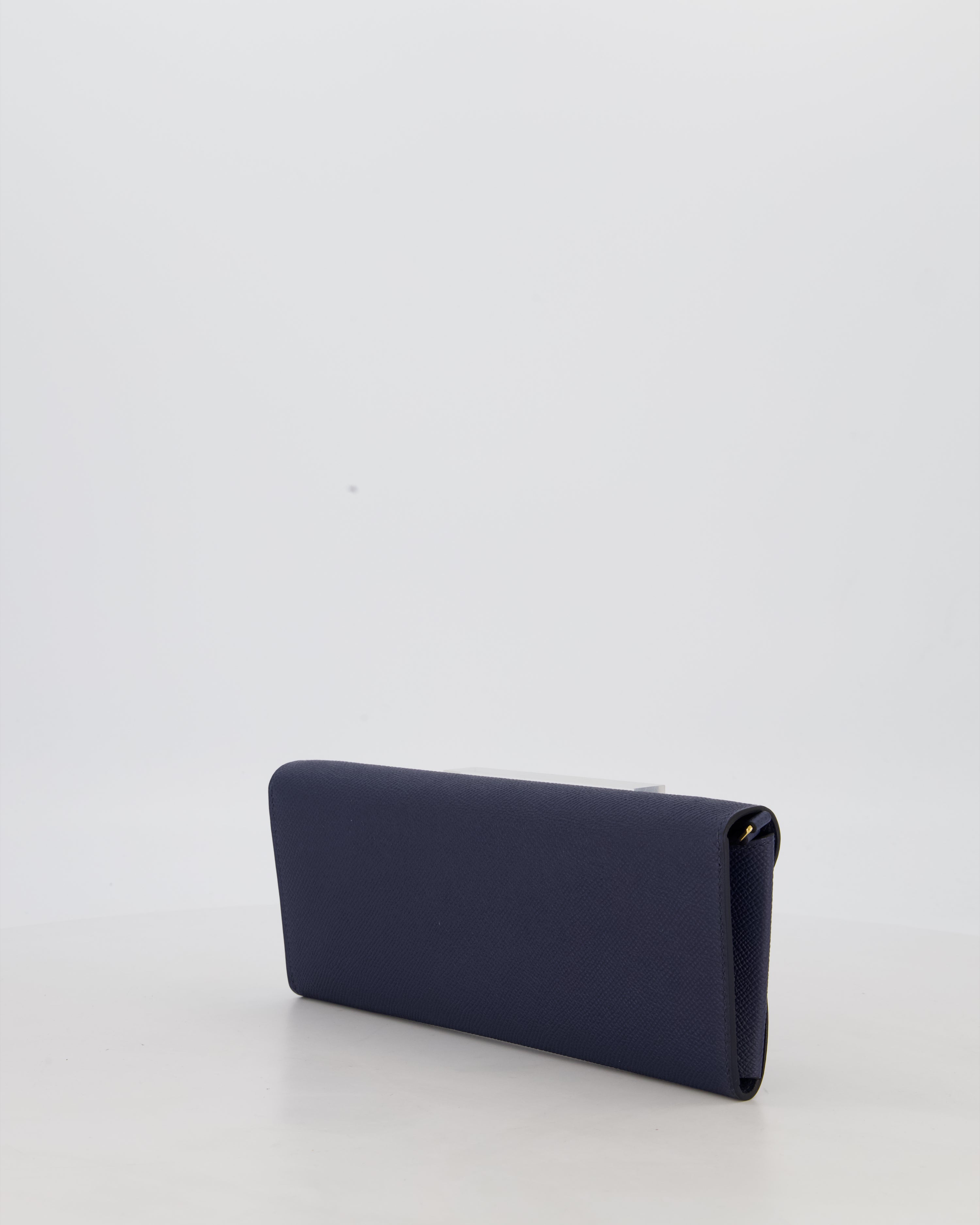 Hermès Maillon To Go Bag in Bleu Saphir Epsom Leather with Gold Hardware and Bleu Saphir Enamel