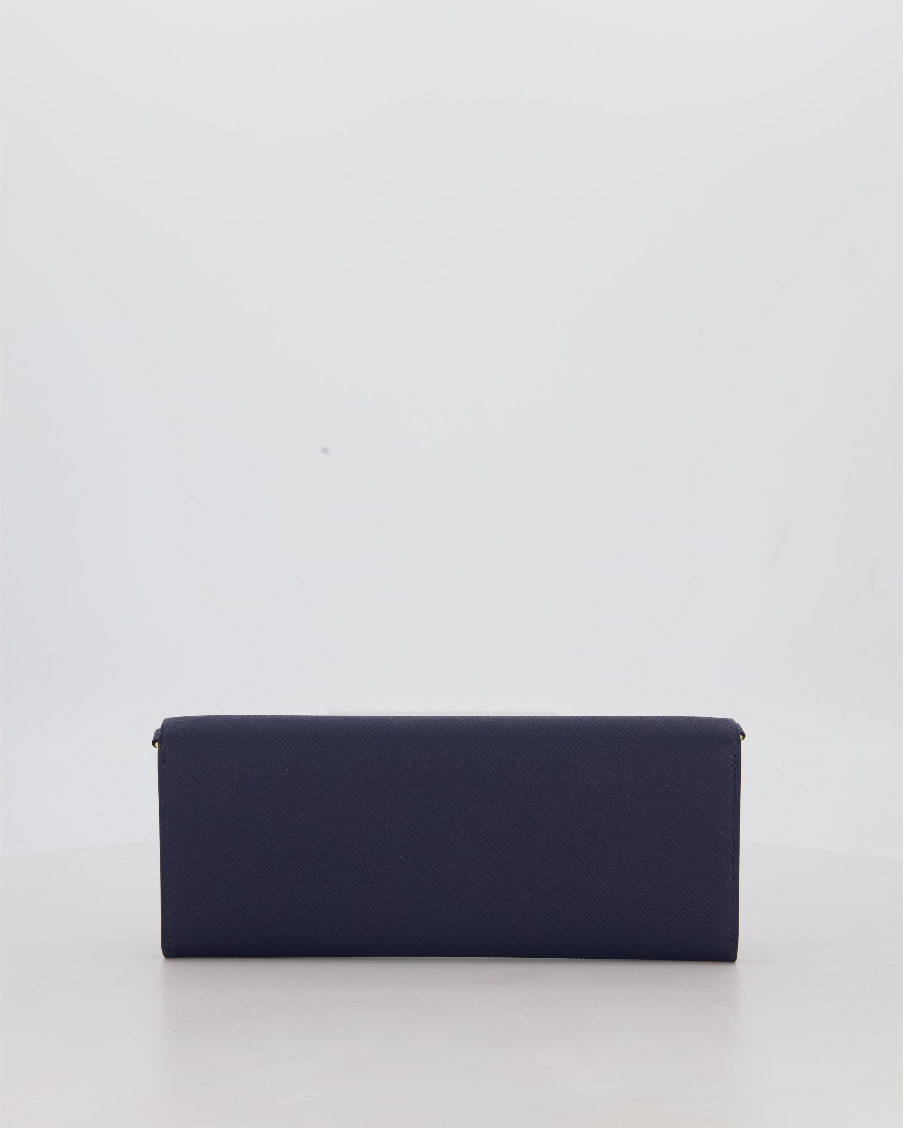 Hermès Maillon To Go Bag in Bleu Saphir Epsom Leather with Gold Hardware and Bleu Saphir Enamel