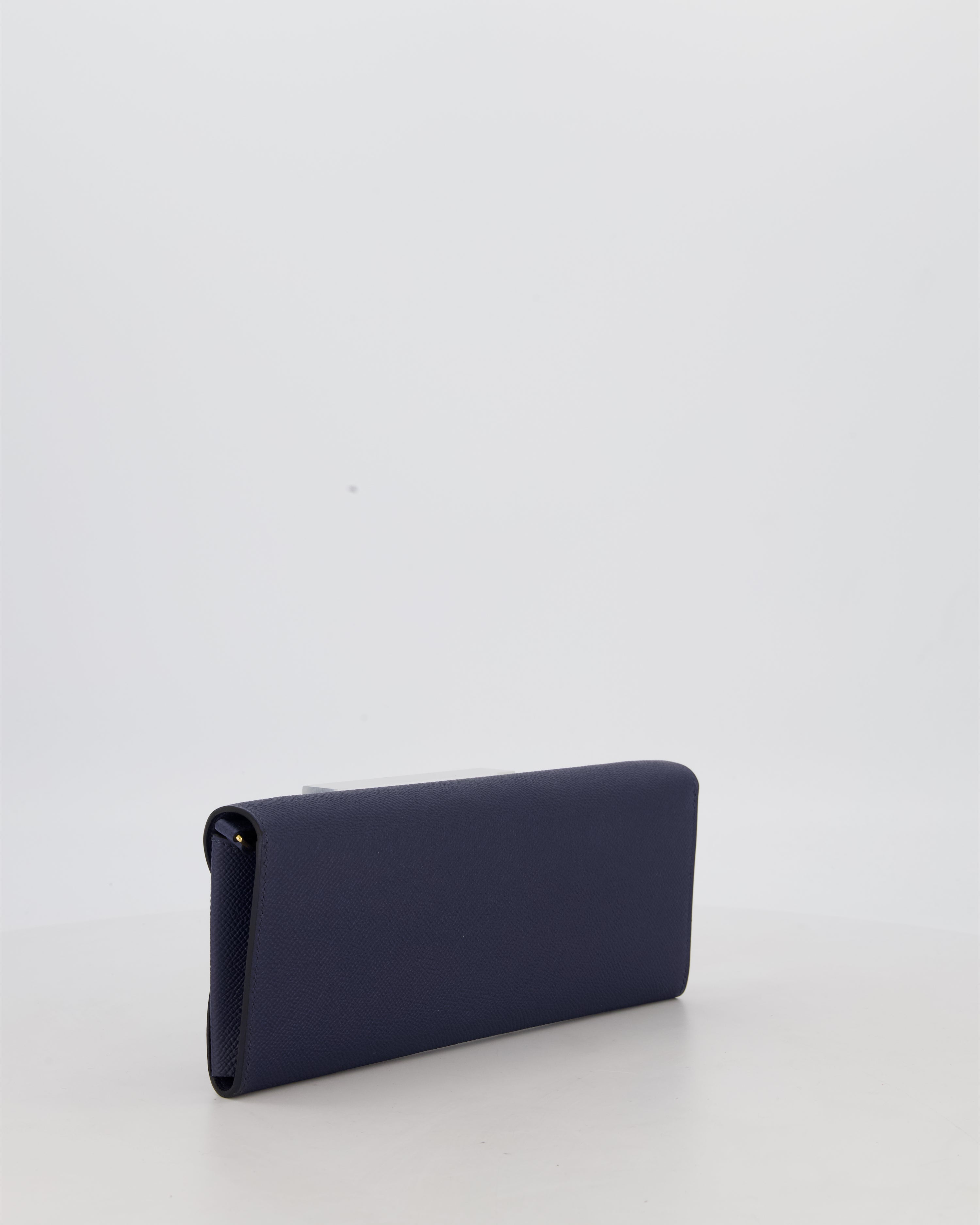 Hermès Maillon To Go Bag in Bleu Saphir Epsom Leather with Gold Hardware and Bleu Saphir Enamel