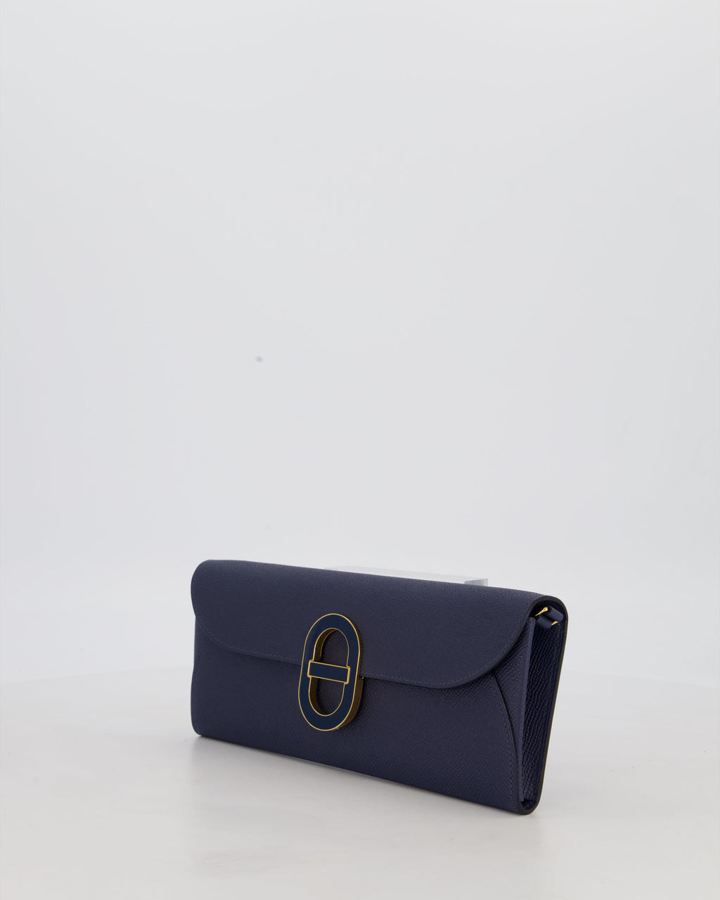Hermès Maillon To Go Bag in Bleu Saphir Epsom Leather with Gold Hardware and Bleu Saphir Enamel