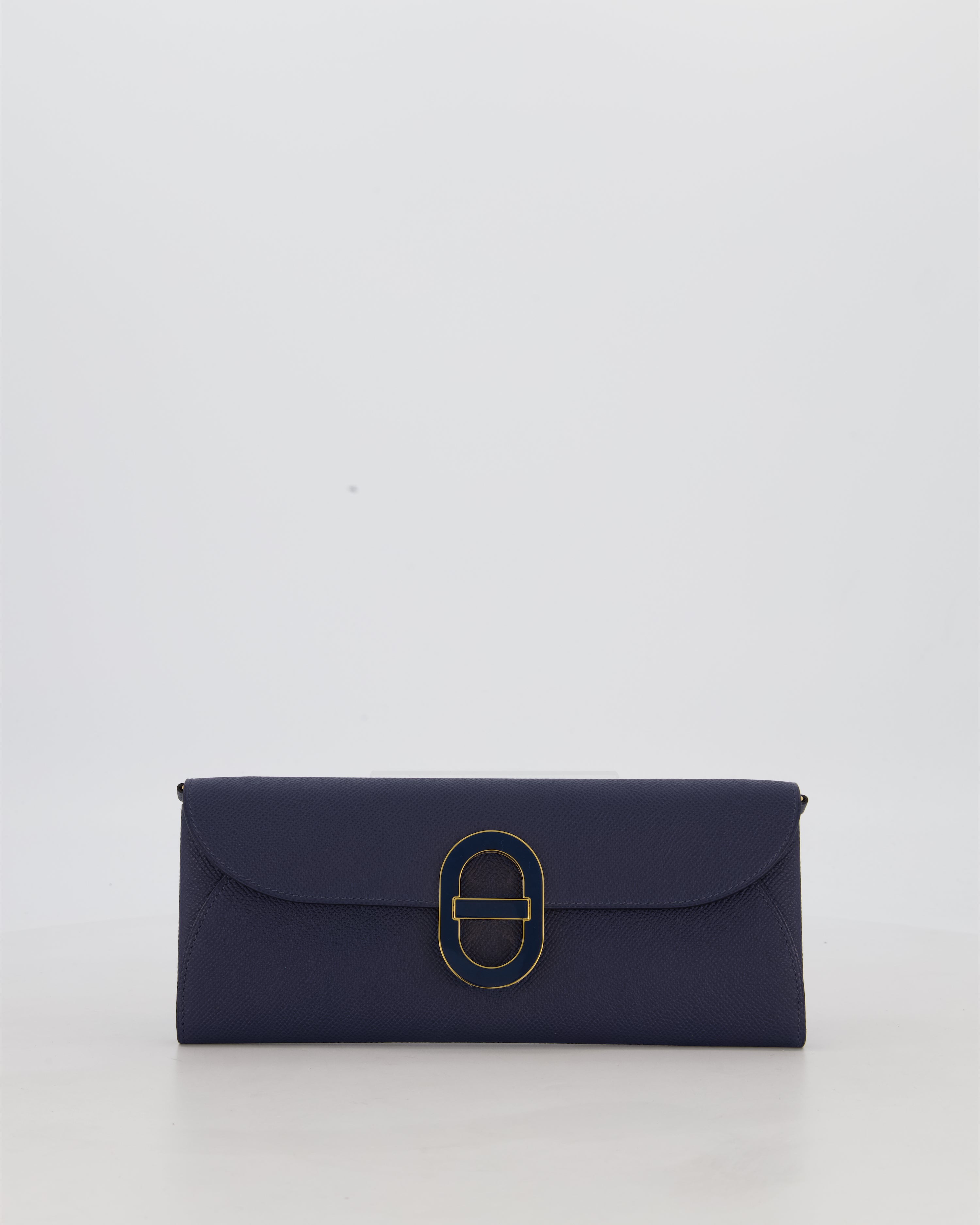 Hermès Maillon To Go Bag in Bleu Saphir Epsom Leather with Gold Hardware and Bleu Saphir Enamel
