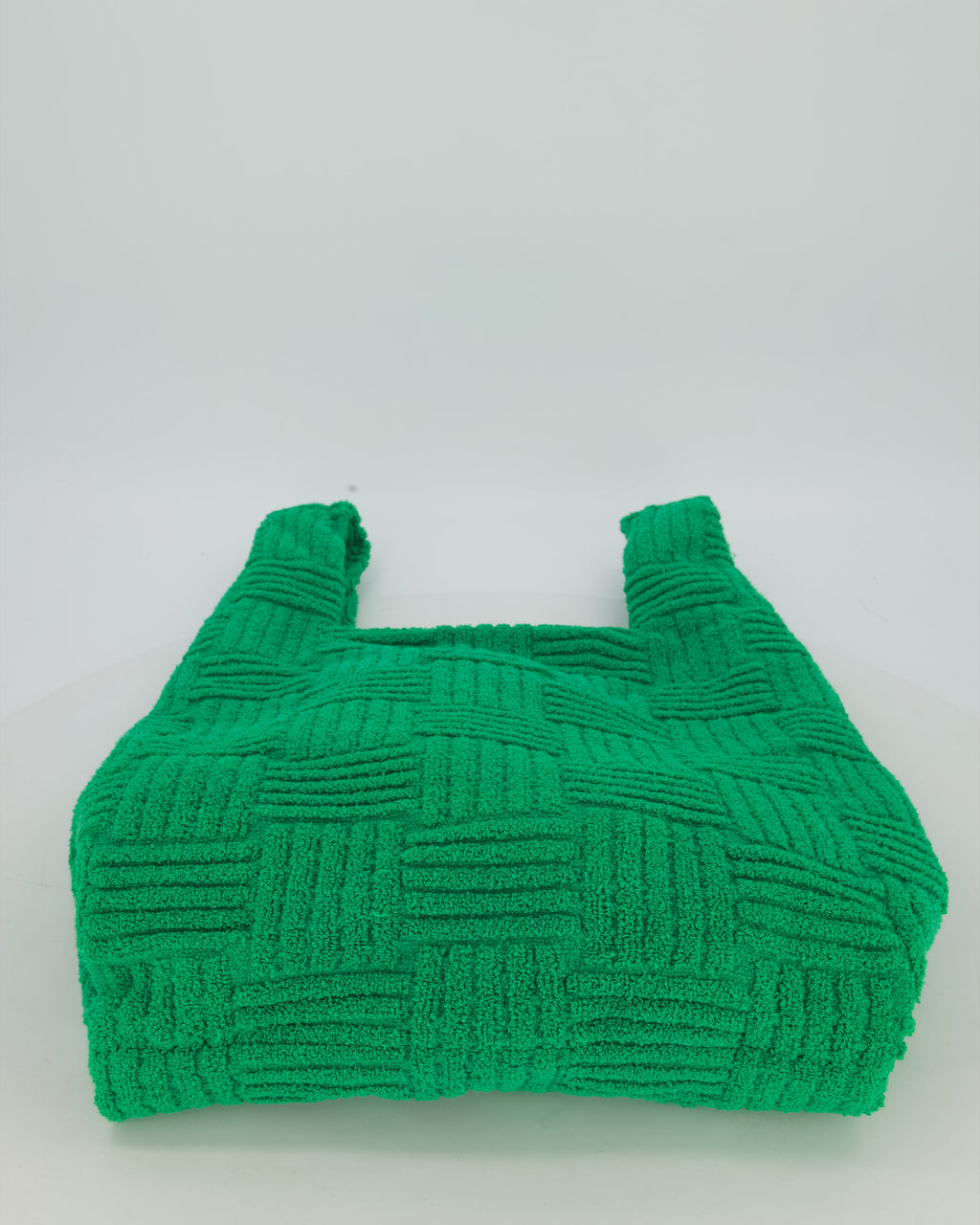 Bottega Veneta Green Woven Terry Cloth Tote Bag