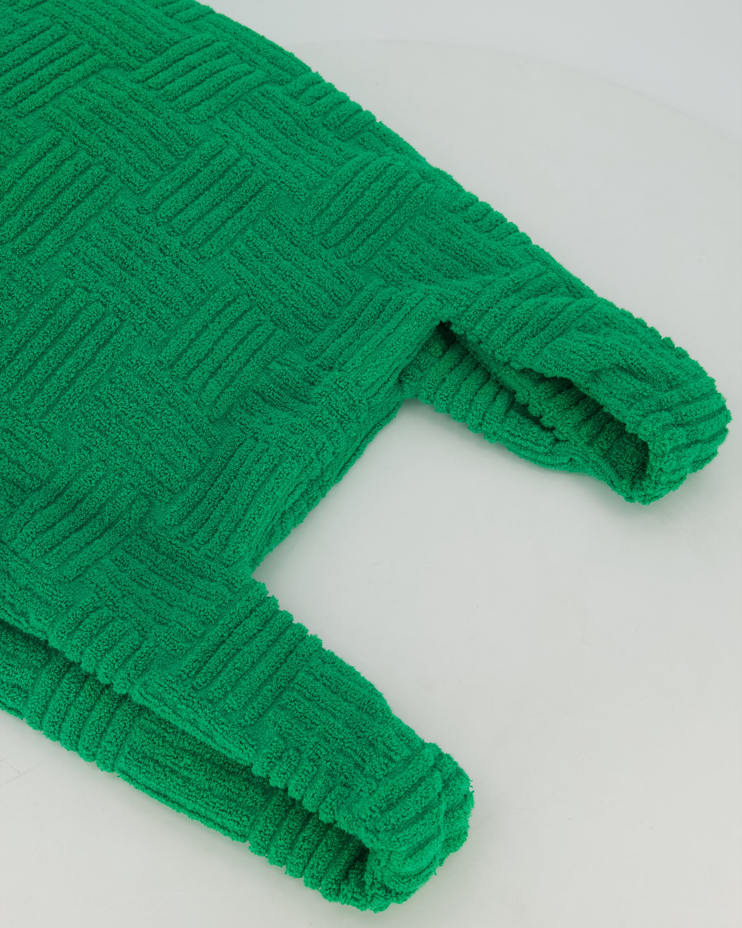 Bottega Veneta Green Woven Terry Cloth Tote Bag