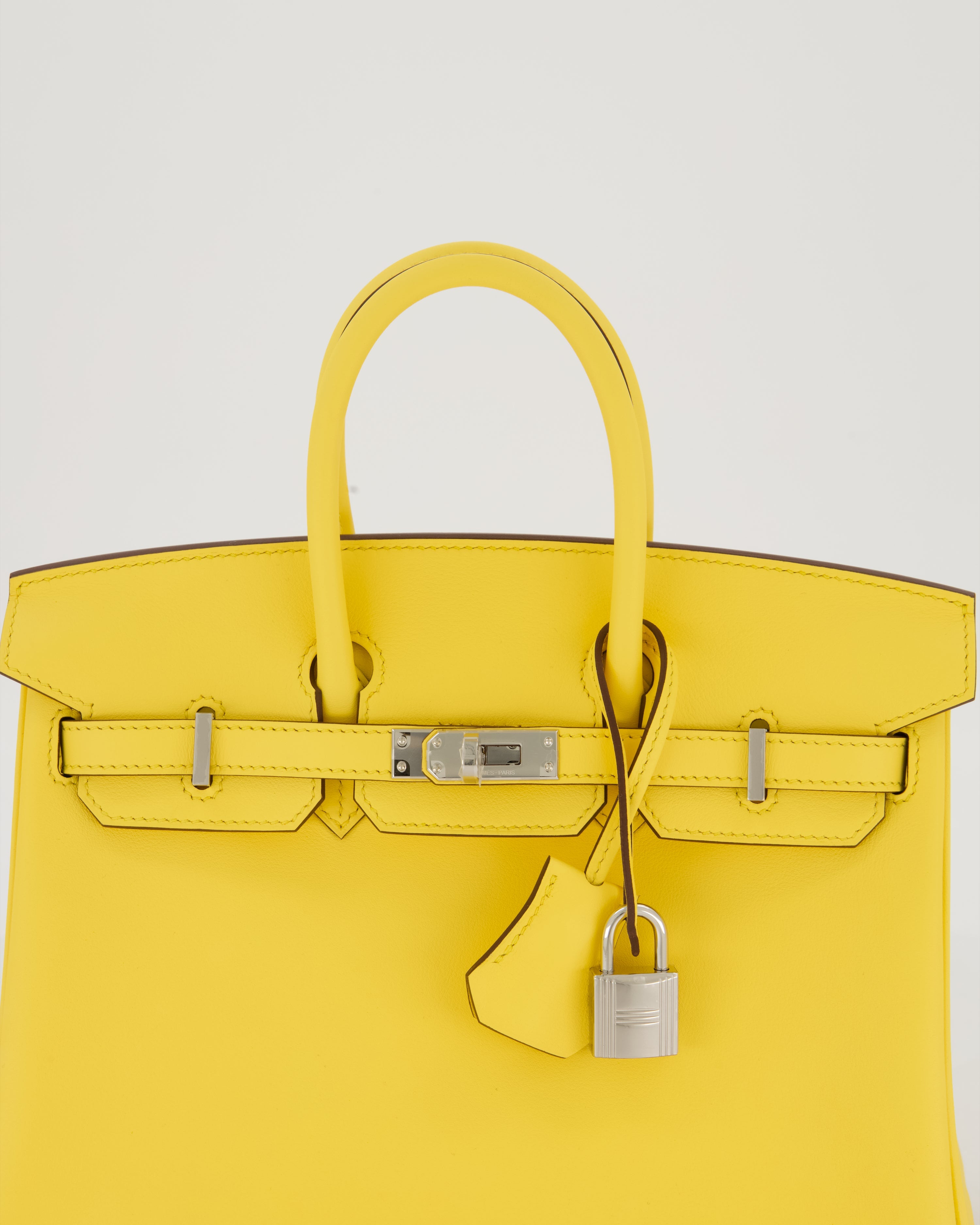 *RARE COLOUR* Hermès Birkin 25 Retourne Bag in Jaune Mango Swift Leather with Palladium Hardware