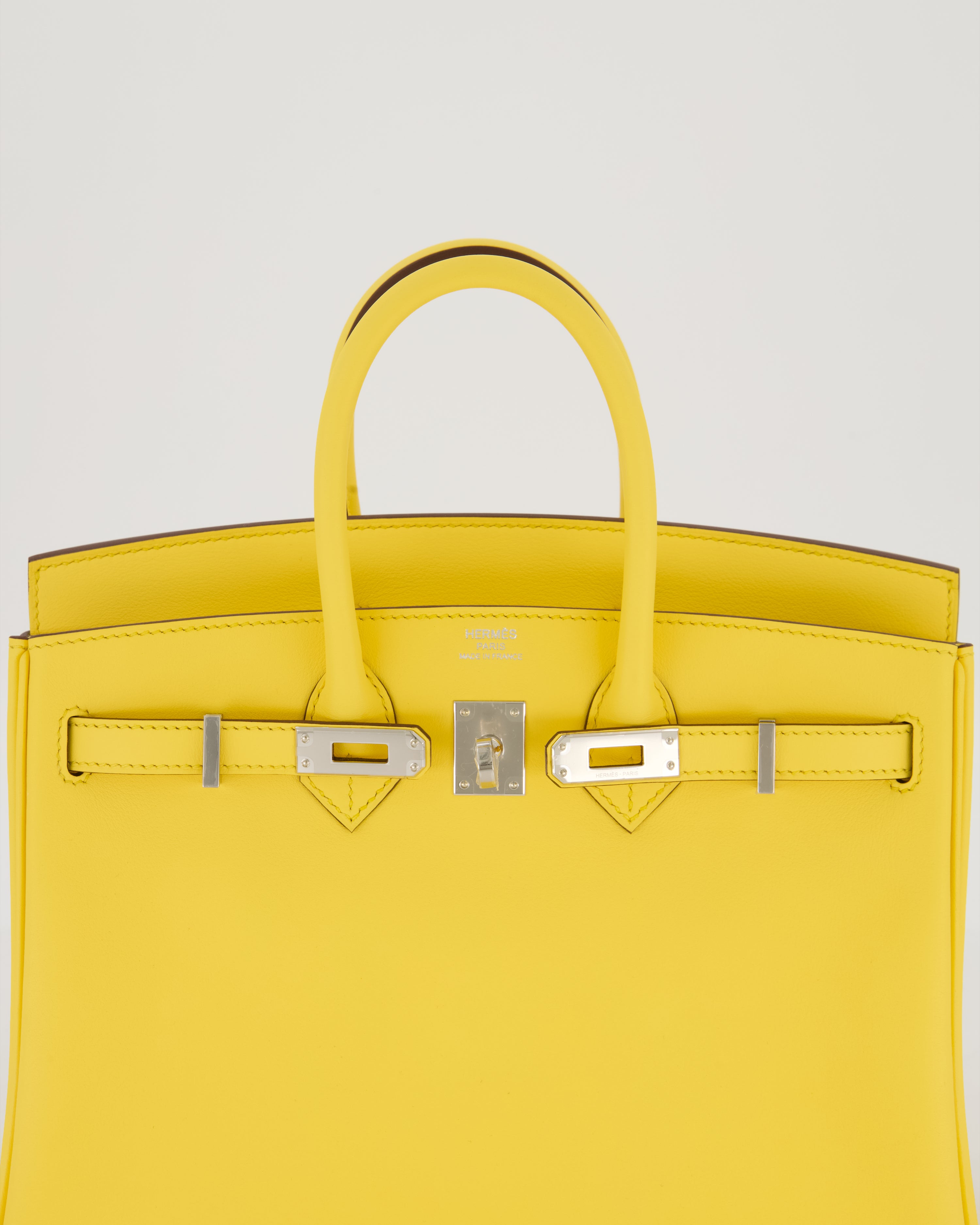 *RARE COLOUR* Hermès Birkin 25 Retourne Bag in Jaune Mango Swift Leather with Palladium Hardware