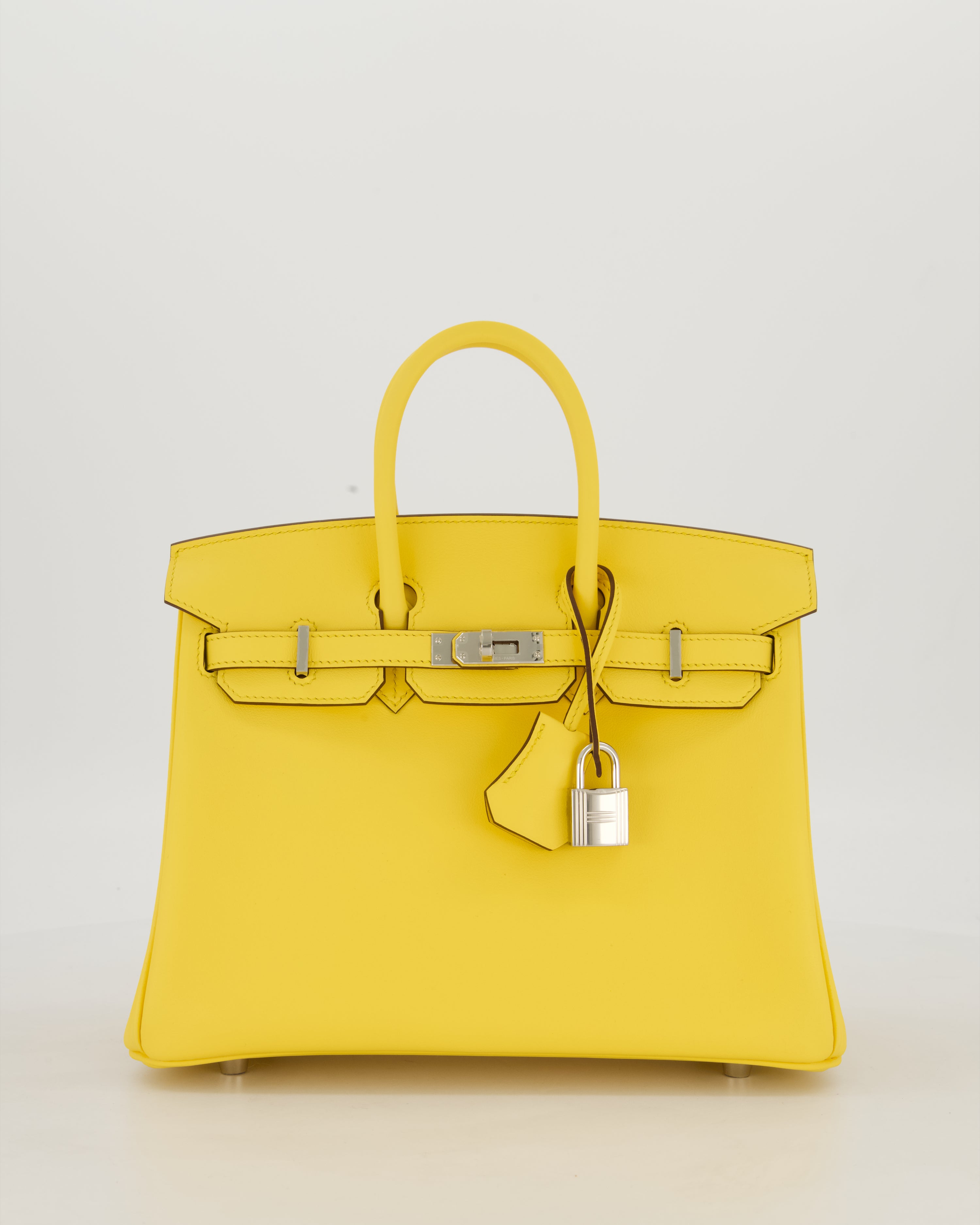 *RARE COLOUR* Hermès Birkin 25 Retourne Bag in Jaune Mango Swift Leather with Palladium Hardware