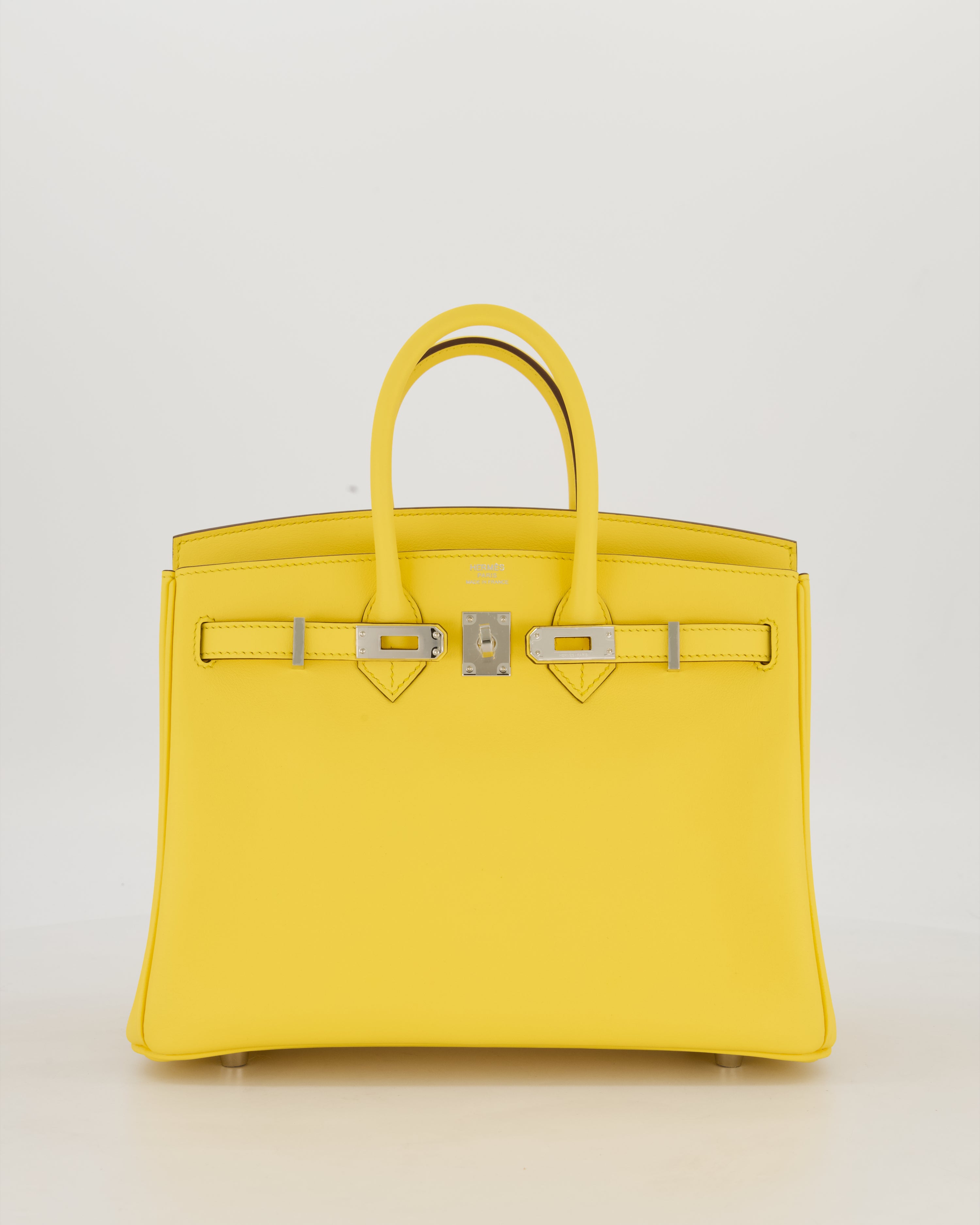 *RARE COLOUR* Hermès Birkin 25 Retourne Bag in Jaune Mango Swift Leather with Palladium Hardware