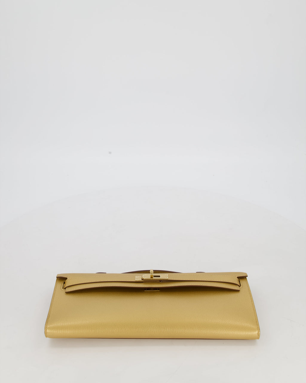 *SUPER RARE* Hermès Kelly Cut Bag in Doré Chévre Chamkila Leather with Permabrass Hardware