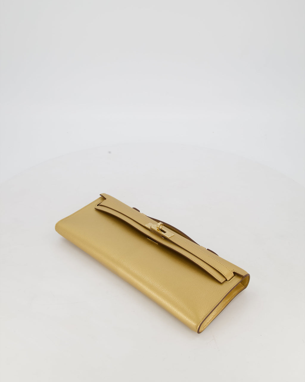 *SUPER RARE* Hermès Kelly Cut Bag in Doré Chévre Chamkila Leather with Permabrass Hardware