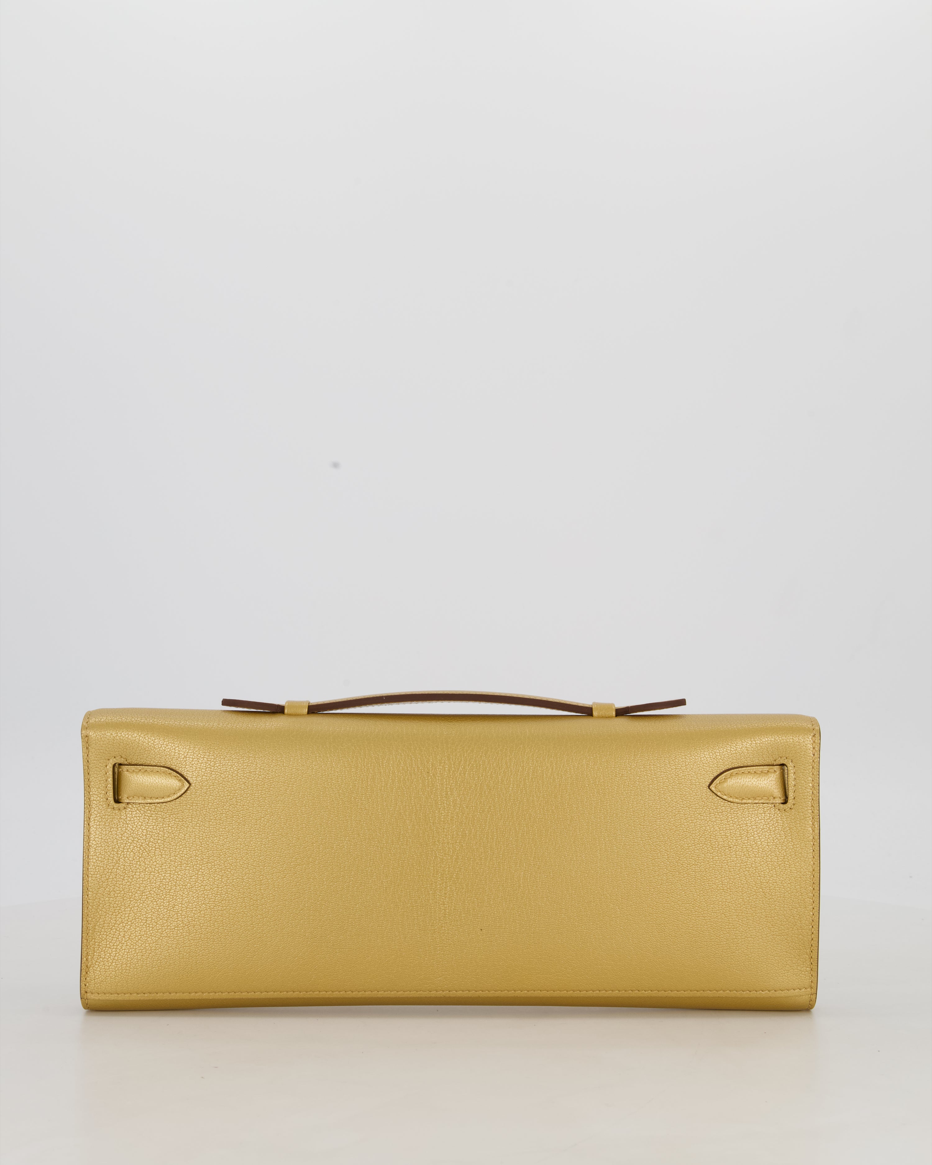 *SUPER RARE* Hermès Kelly Cut Bag in Doré Chévre Chamkila Leather with Permabrass Hardware