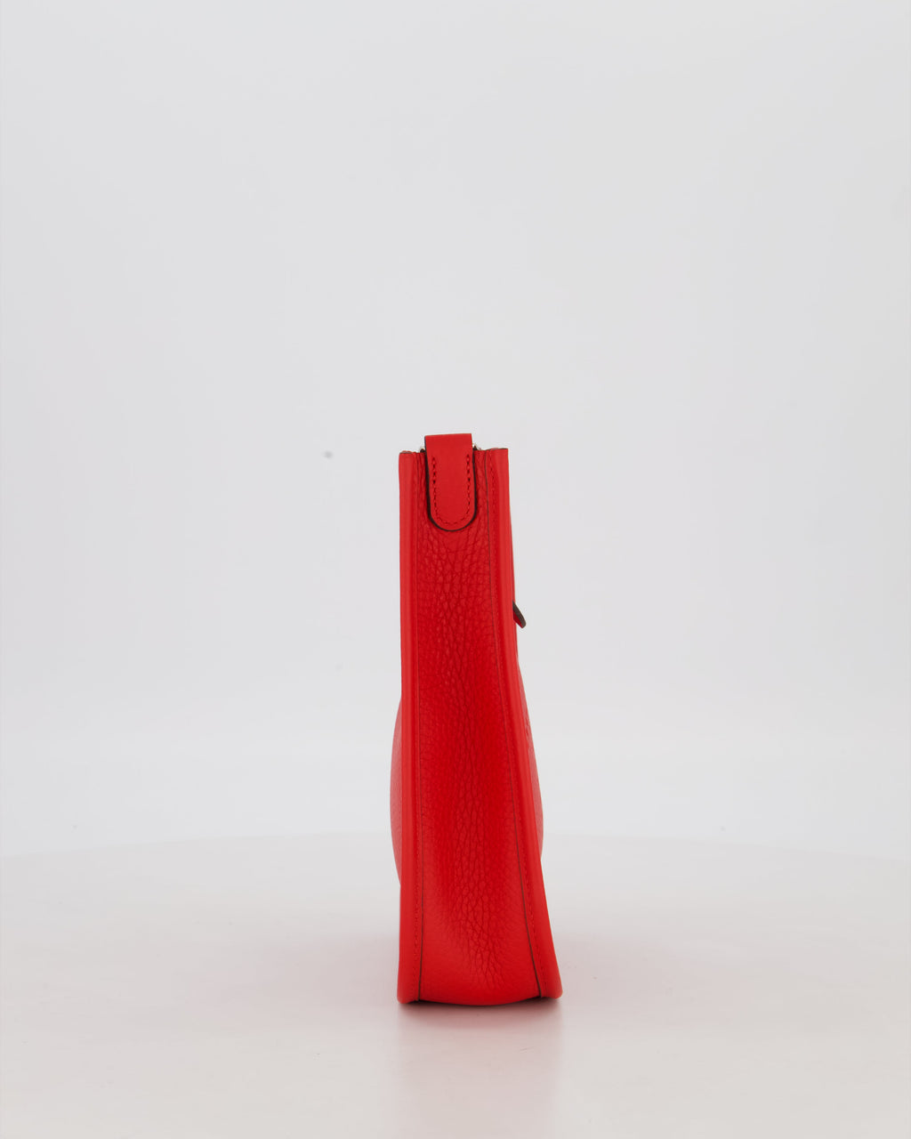 Hermès Mini Evelyne Bag in Rouge Radieux Clemence Leather with Palladium Hardware