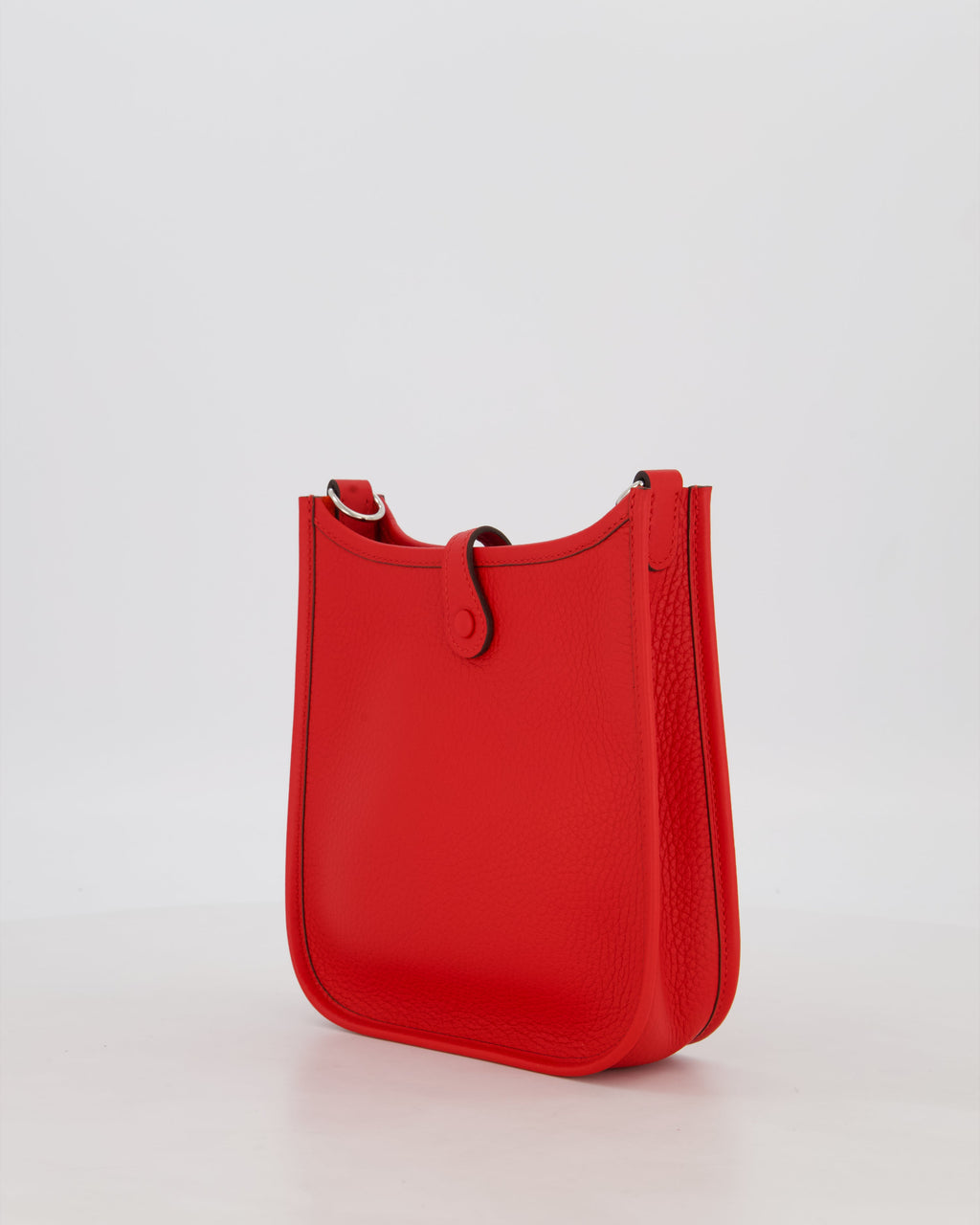 Hermès Mini Evelyne Bag in Rouge Radieux Clemence Leather with Palladium Hardware