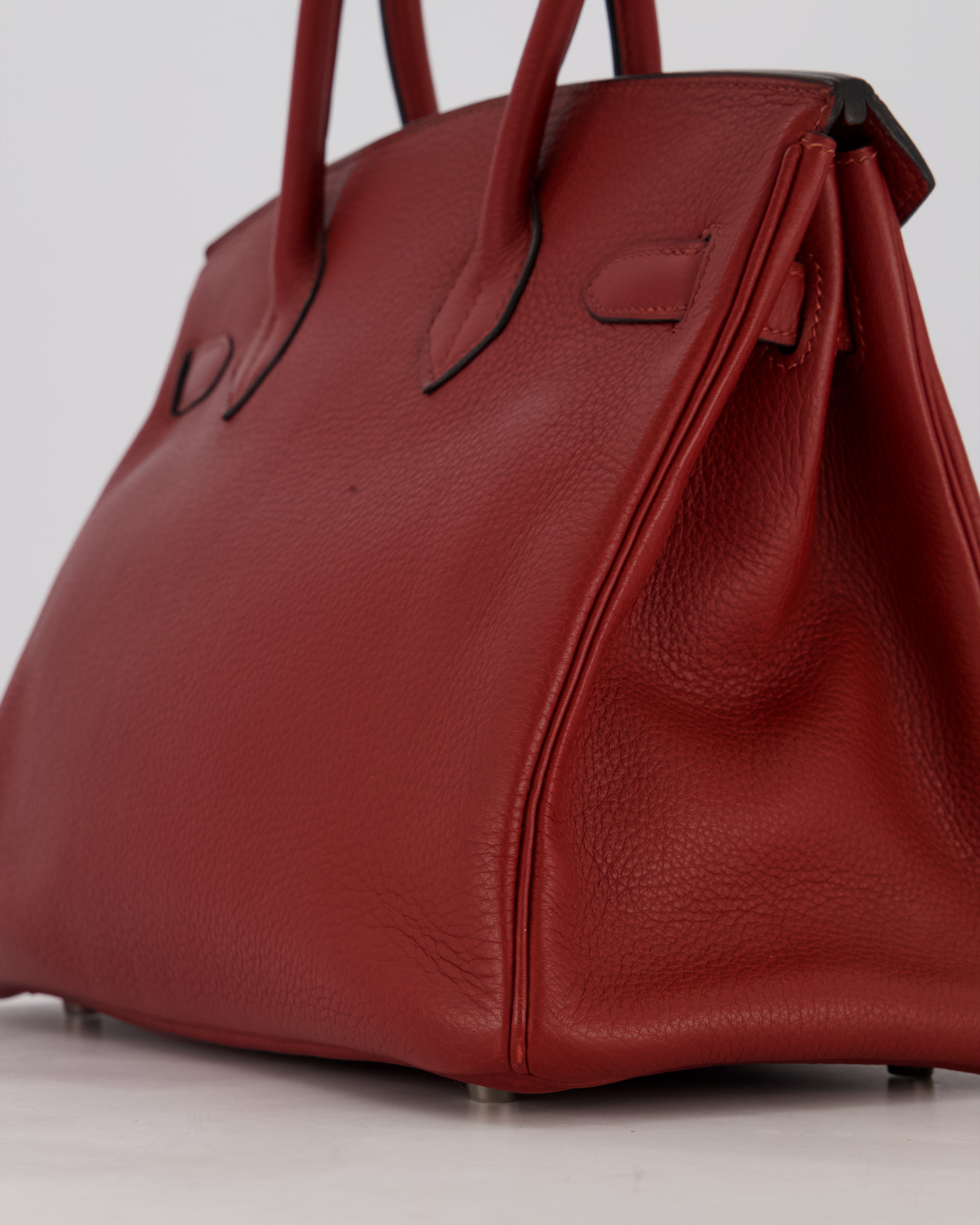 Hermès Birkin 30 Retourne Bag in Rouge H Togo Leather with Palladium Hardware