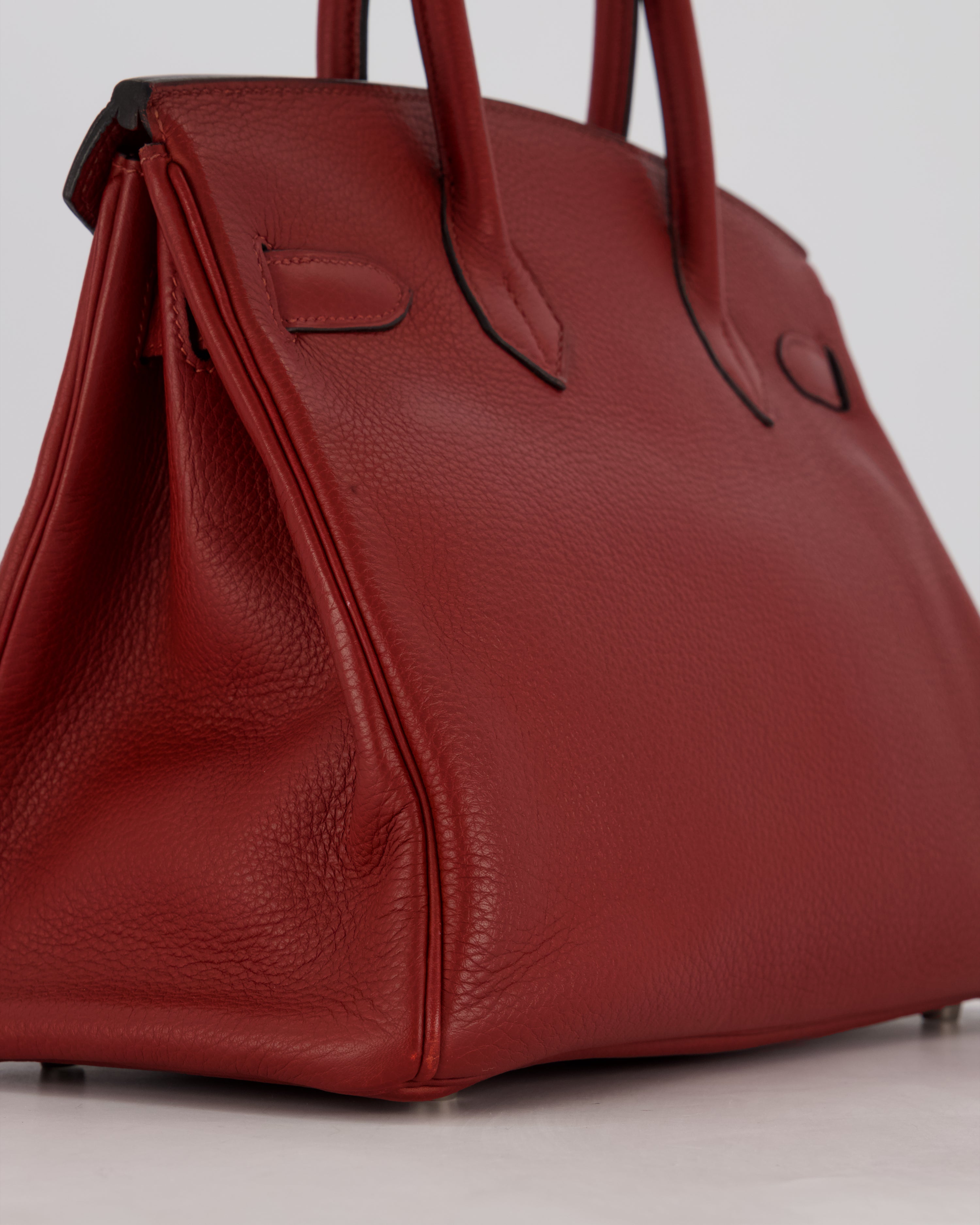 Hermès Birkin 30 Retourne Bag in Rouge H Togo Leather with Palladium Hardware