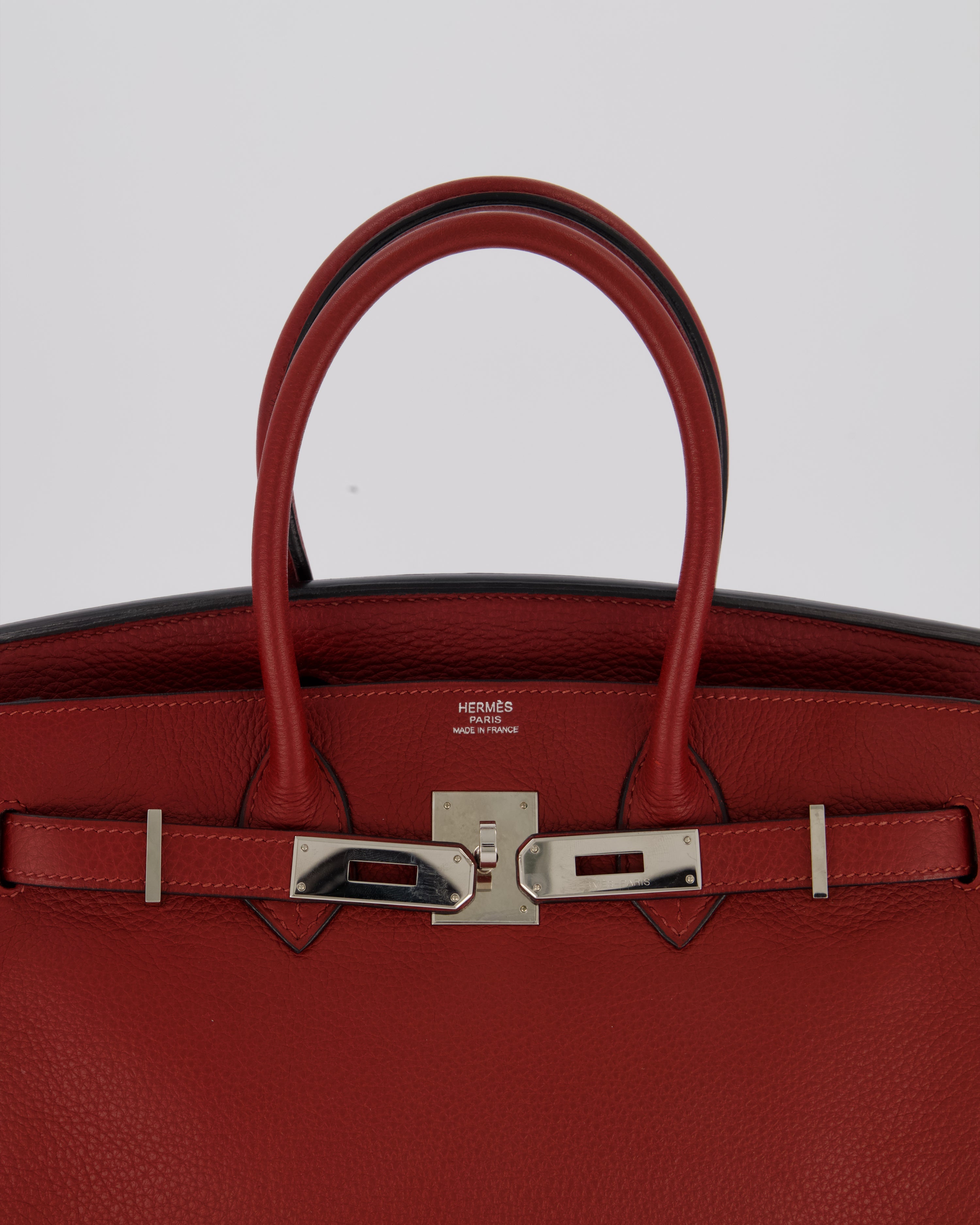 Hermès Birkin 30 Retourne Bag in Rouge H Togo Leather with Palladium Hardware