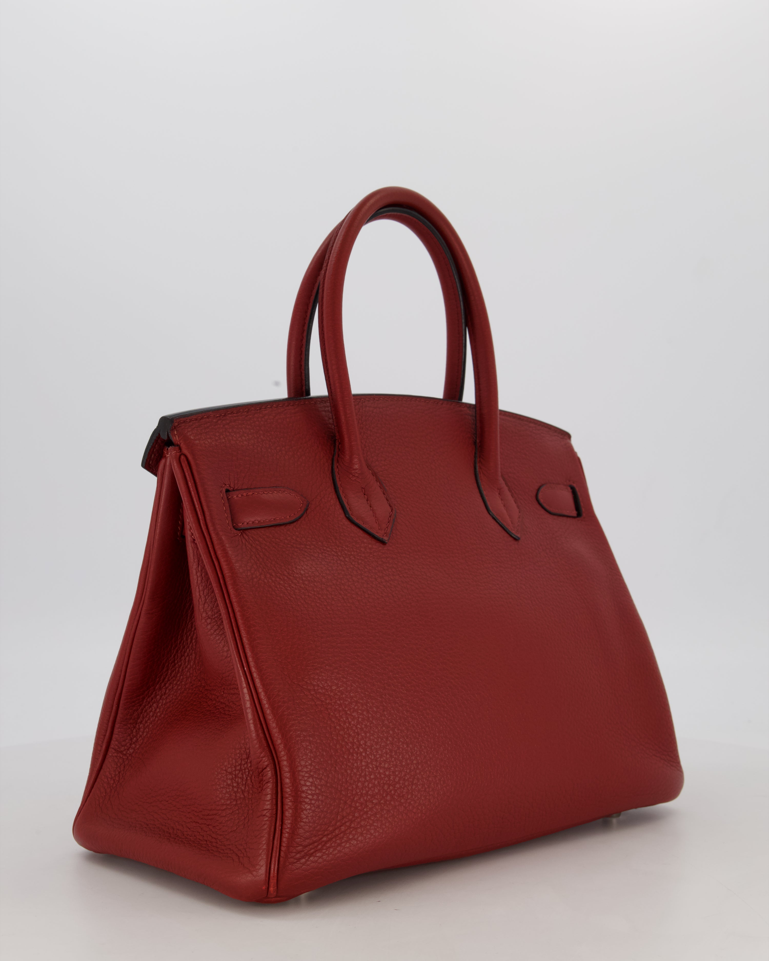 Hermès Birkin 30 Retourne Bag in Rouge H Togo Leather with Palladium Hardware