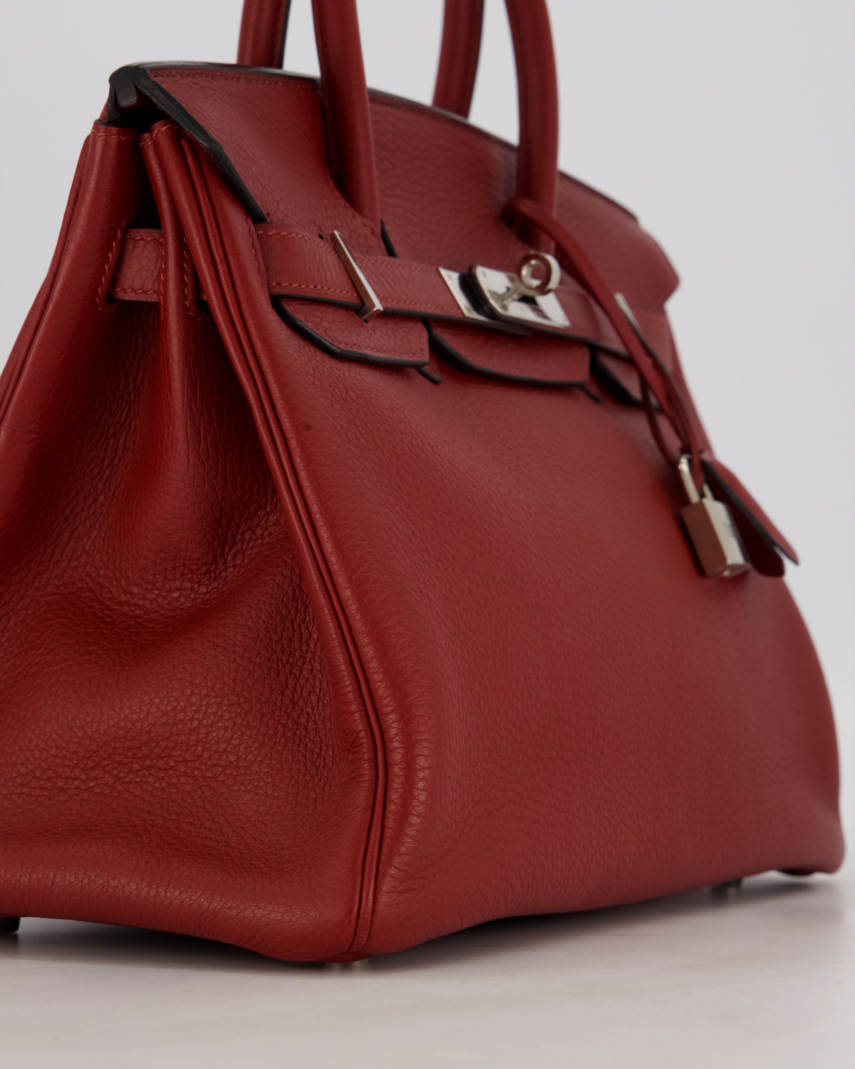 Hermès Birkin 30 Retourne Bag in Rouge H Togo Leather with Palladium Hardware