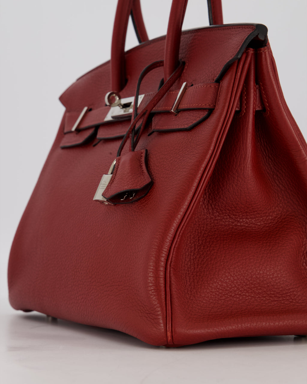 Hermès Birkin 30 Retourne Bag in Rouge H Togo Leather with Palladium Hardware