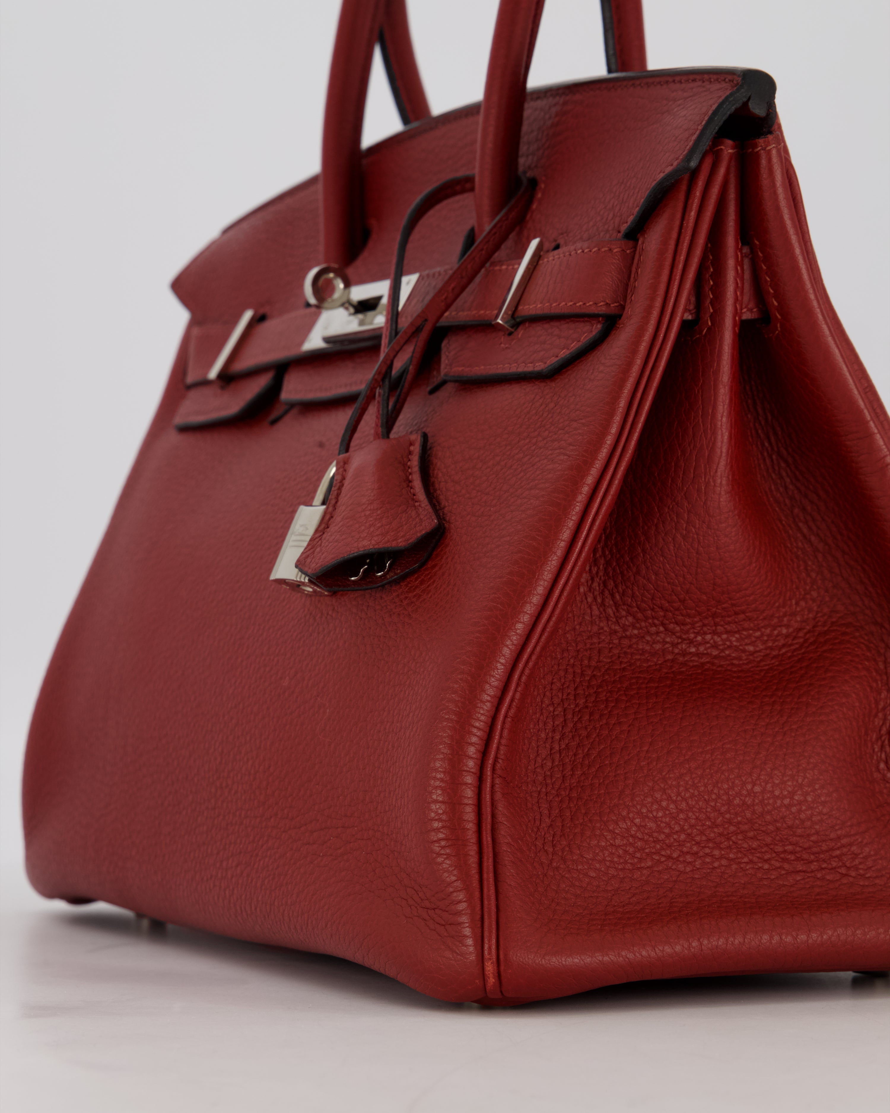 Hermès Birkin 30 Retourne Bag in Rouge H Togo Leather with Palladium Hardware