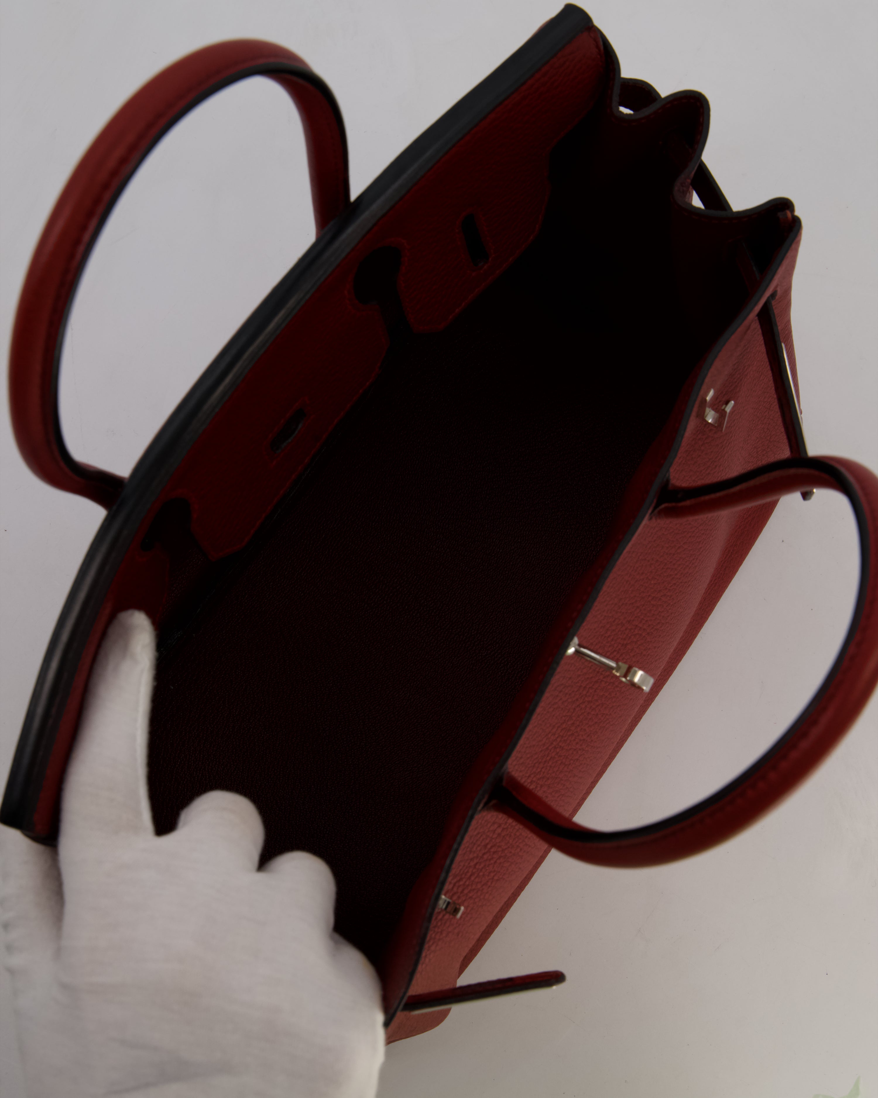 Hermès Birkin 30 Retourne Bag in Rouge H Togo Leather with Palladium Hardware