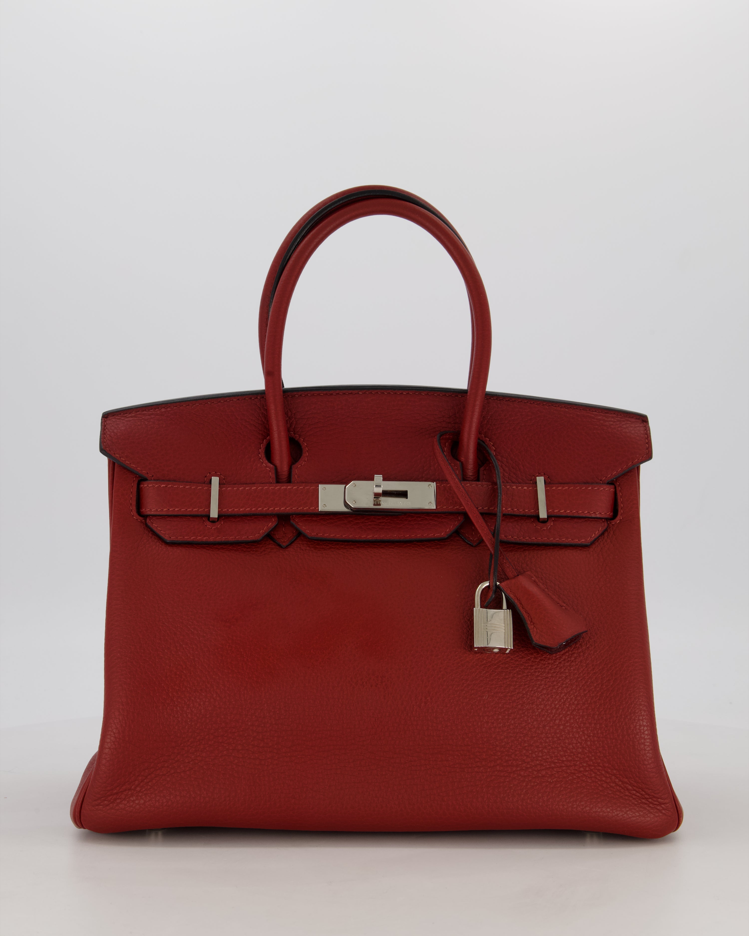 Hermès Birkin 30 Retourne Bag in Rouge H Togo Leather with Palladium Hardware