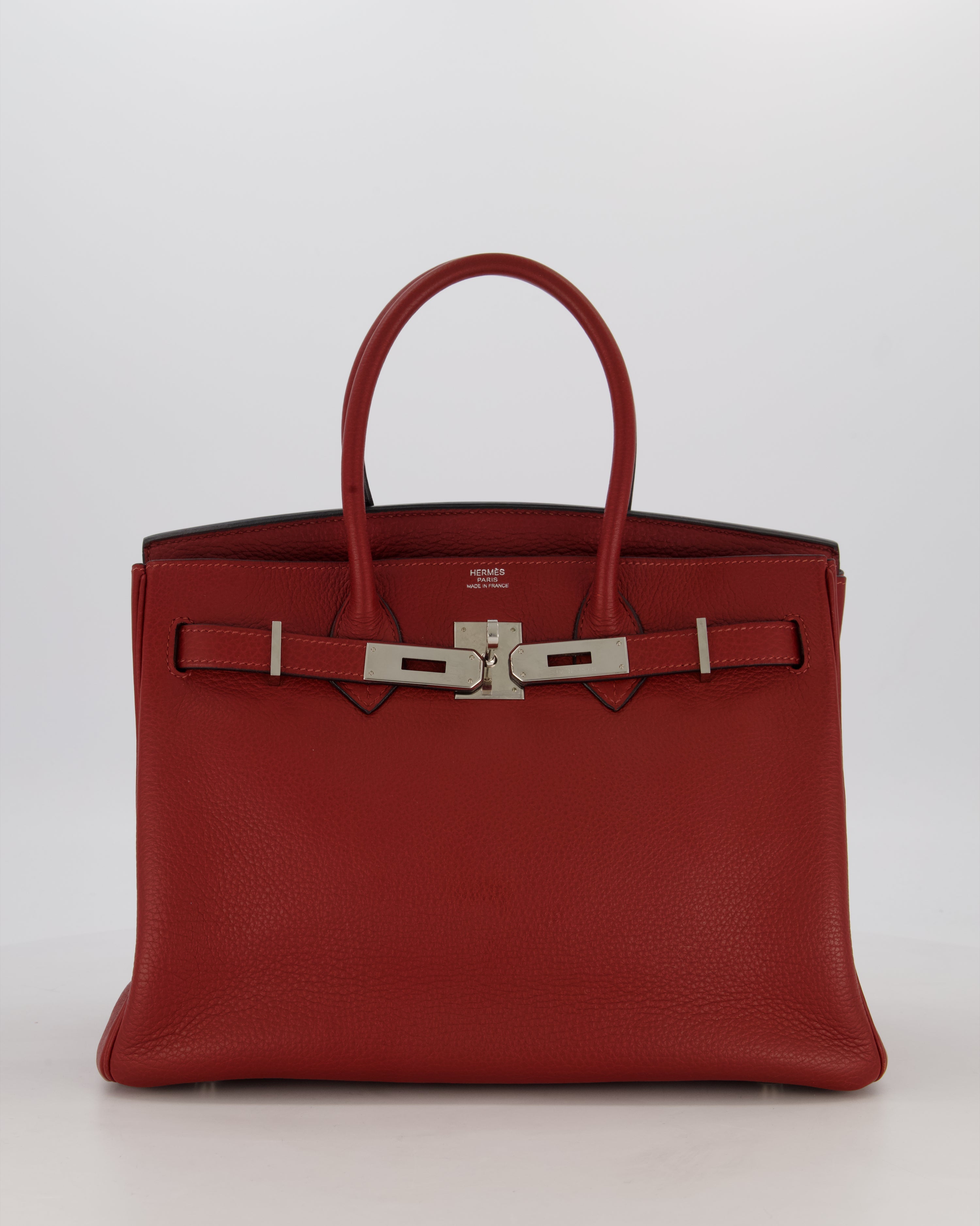 Hermès Birkin 30 Retourne Bag in Rouge H Togo Leather with Palladium Hardware