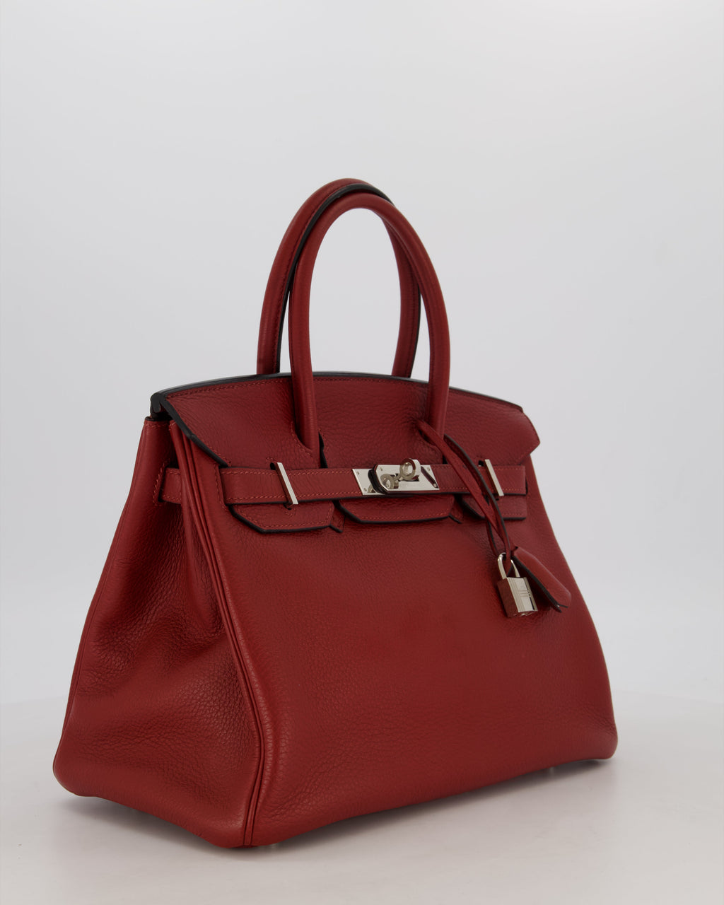 Hermès Birkin 30 Retourne Bag in Rouge H Togo Leather with Palladium Hardware