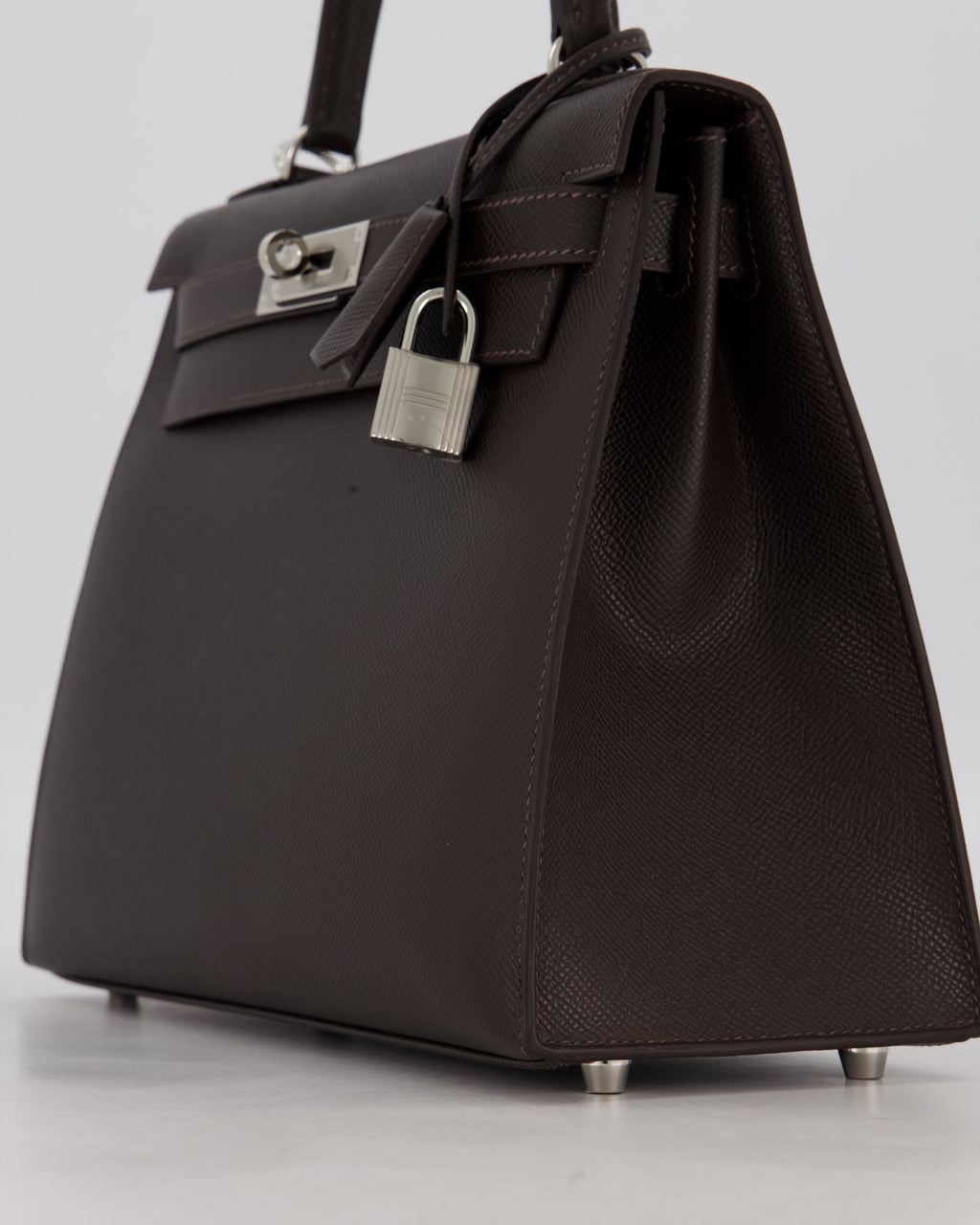 *RARE* Hermès Kelly 28 Sellier Bag in Bai Brun Epsom Leather with Palladium Hardware