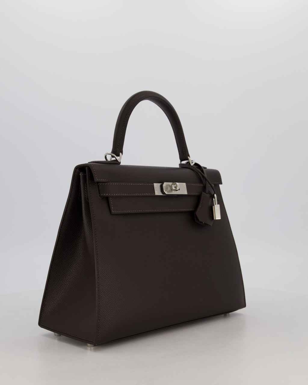 *RARE* Hermès Kelly 28 Sellier Bag in Bai Brun Epsom Leather with Palladium Hardware