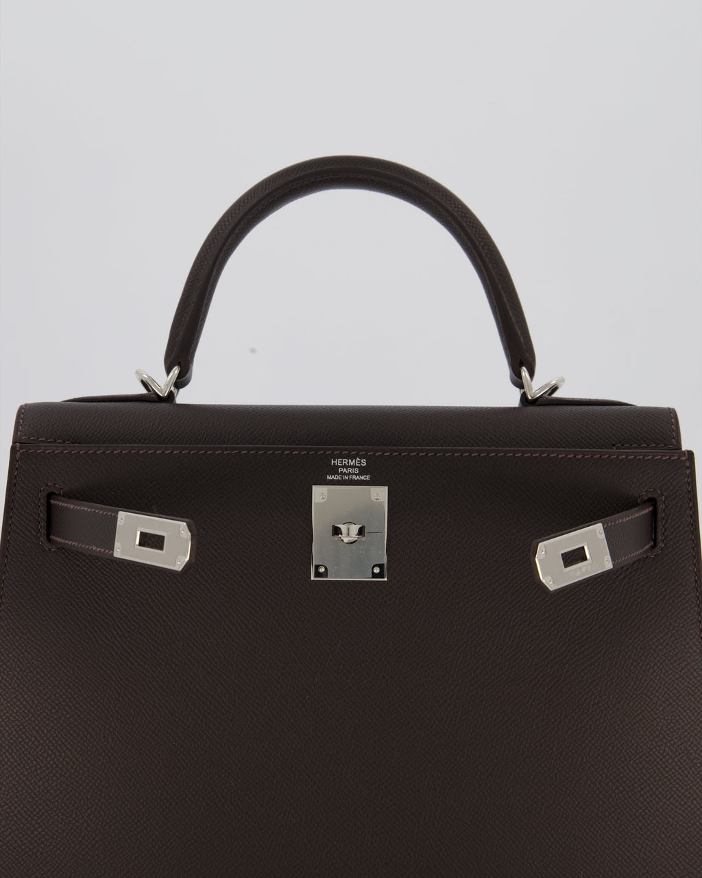 *RARE* Hermès Kelly 28 Sellier Bag in Bai Brun Epsom Leather with Palladium Hardware