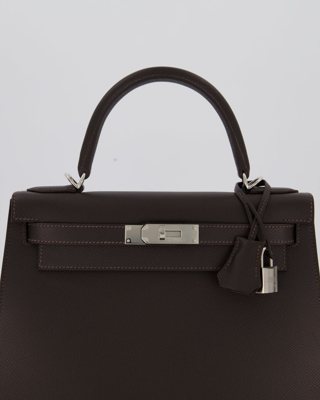 *RARE* Hermès Kelly 28 Sellier Bag in Bai Brun Epsom Leather with Palladium Hardware