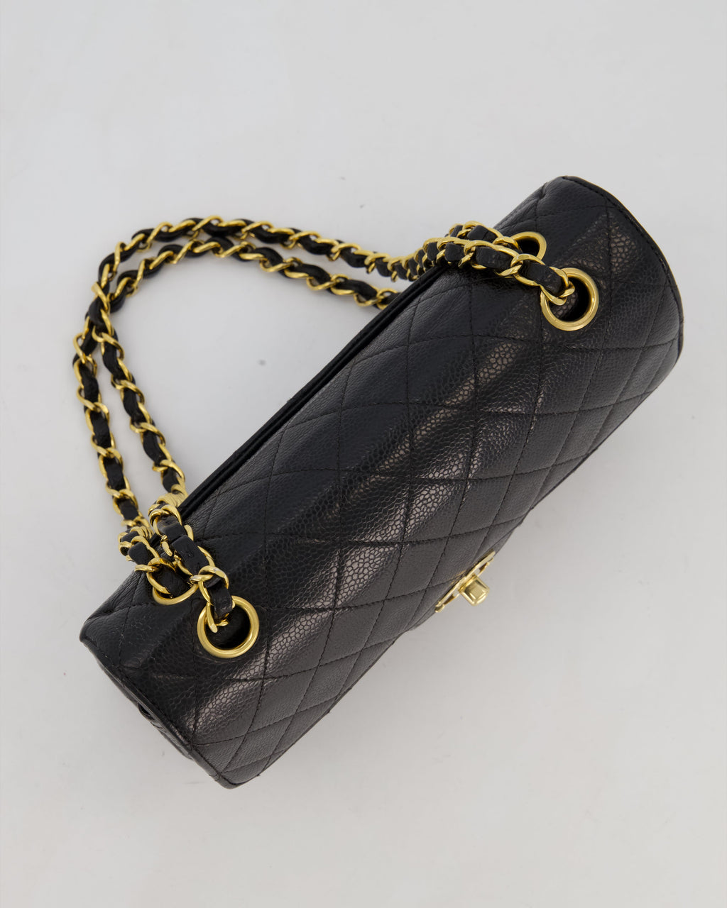 *RARE* Chanel Vintage Black Small Classic Double Flap Bag in Caviar Leather with 24K Gold Hardware