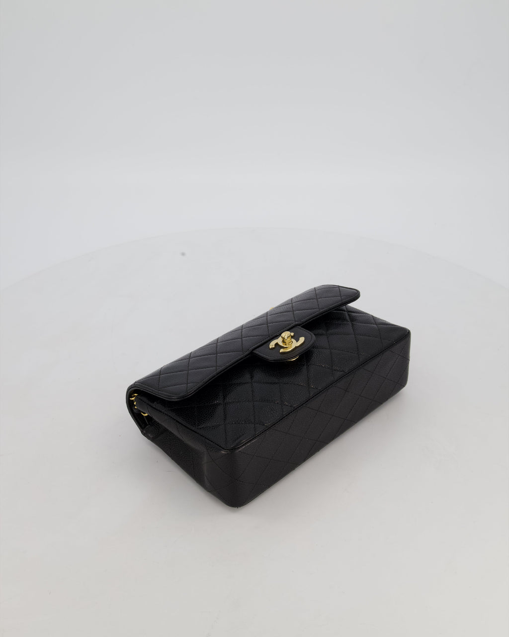 *RARE* Chanel Vintage Black Small Classic Double Flap Bag in Caviar Leather with 24K Gold Hardware