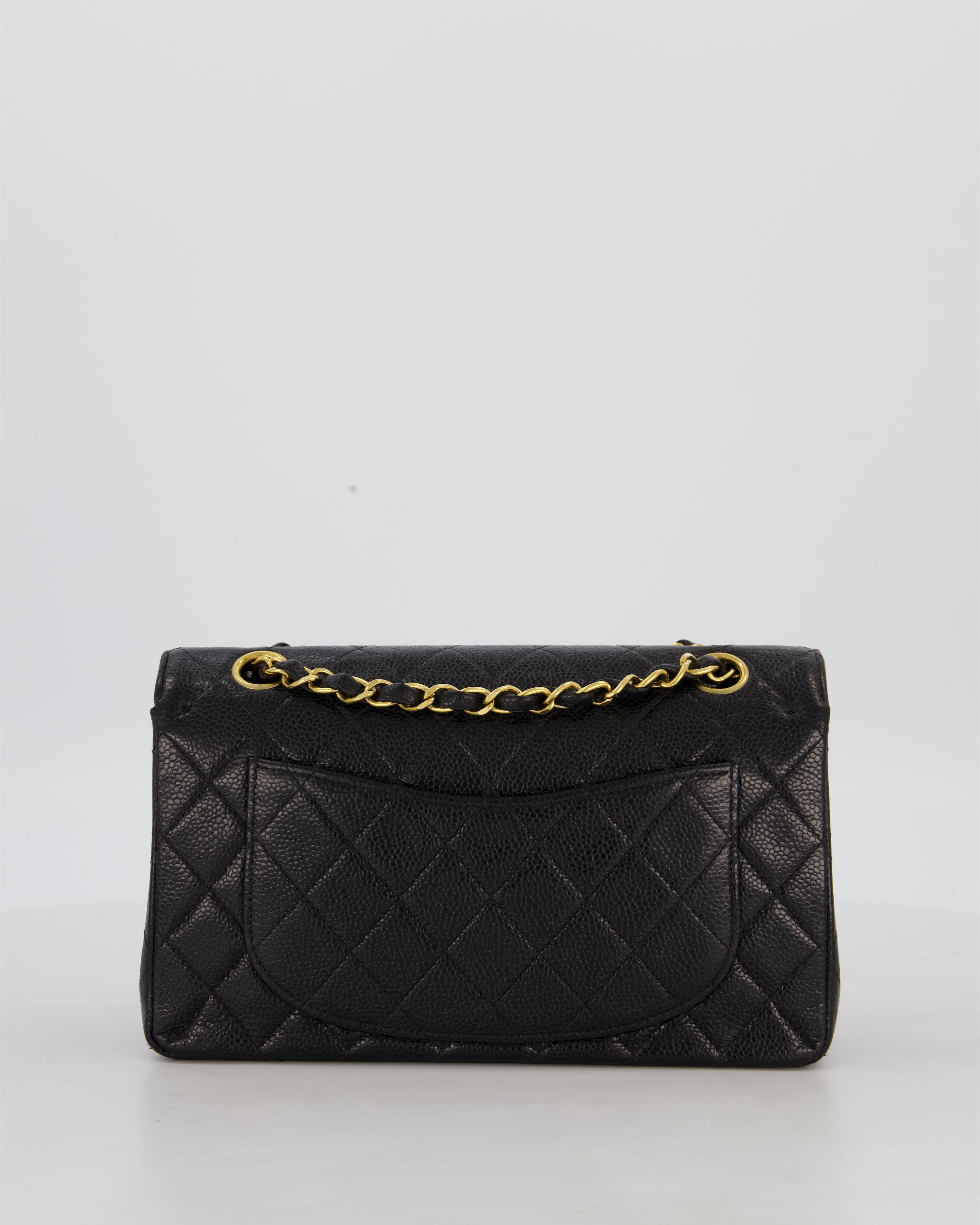 *RARE* Chanel Vintage Black Small Classic Double Flap Bag in Caviar Leather with 24K Gold Hardware
