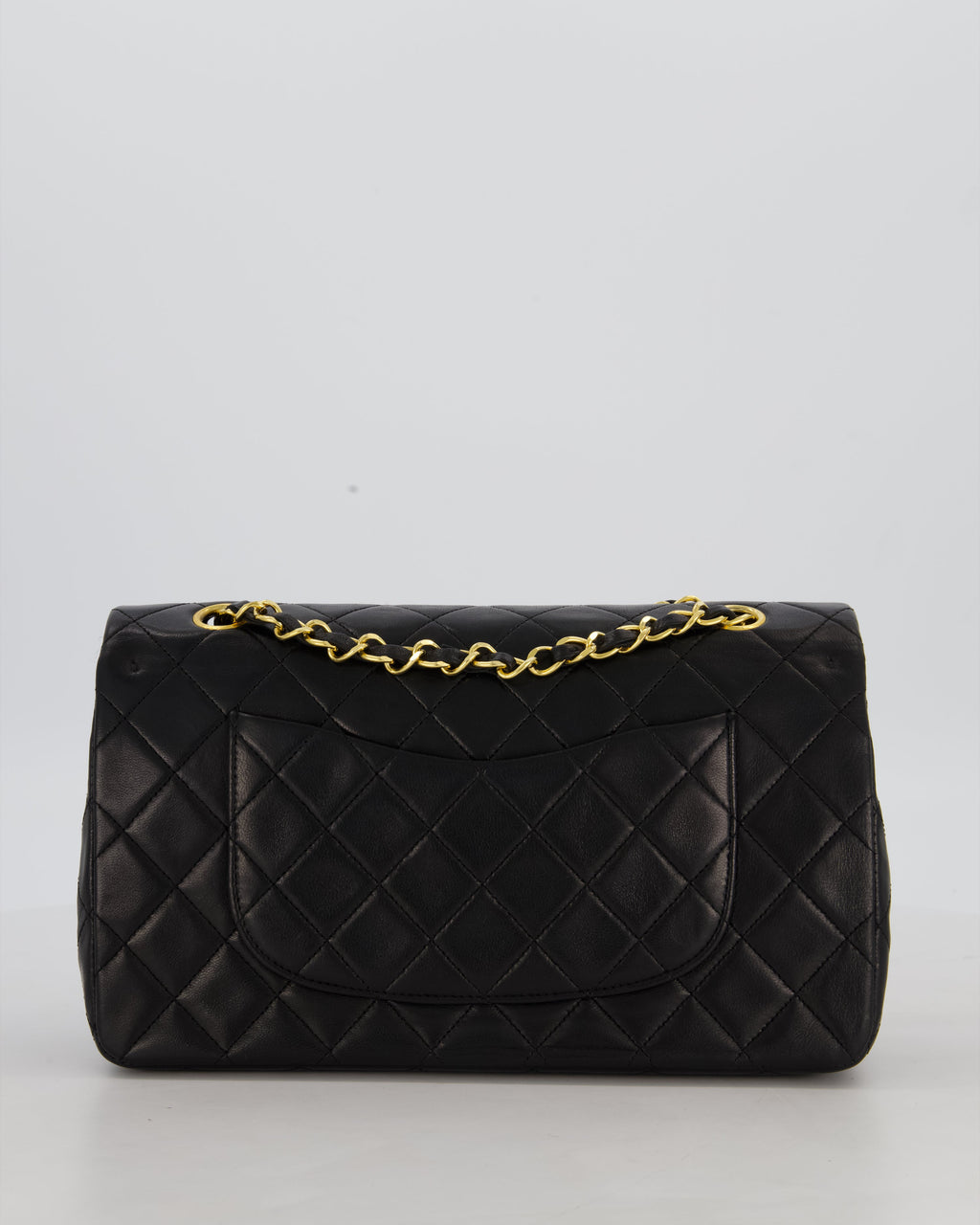 *AMAZING CONDITION* Chanel Black Vintage Medium Classic Double Flap Bag in Lambskin Leather with 24K Gold Hardware