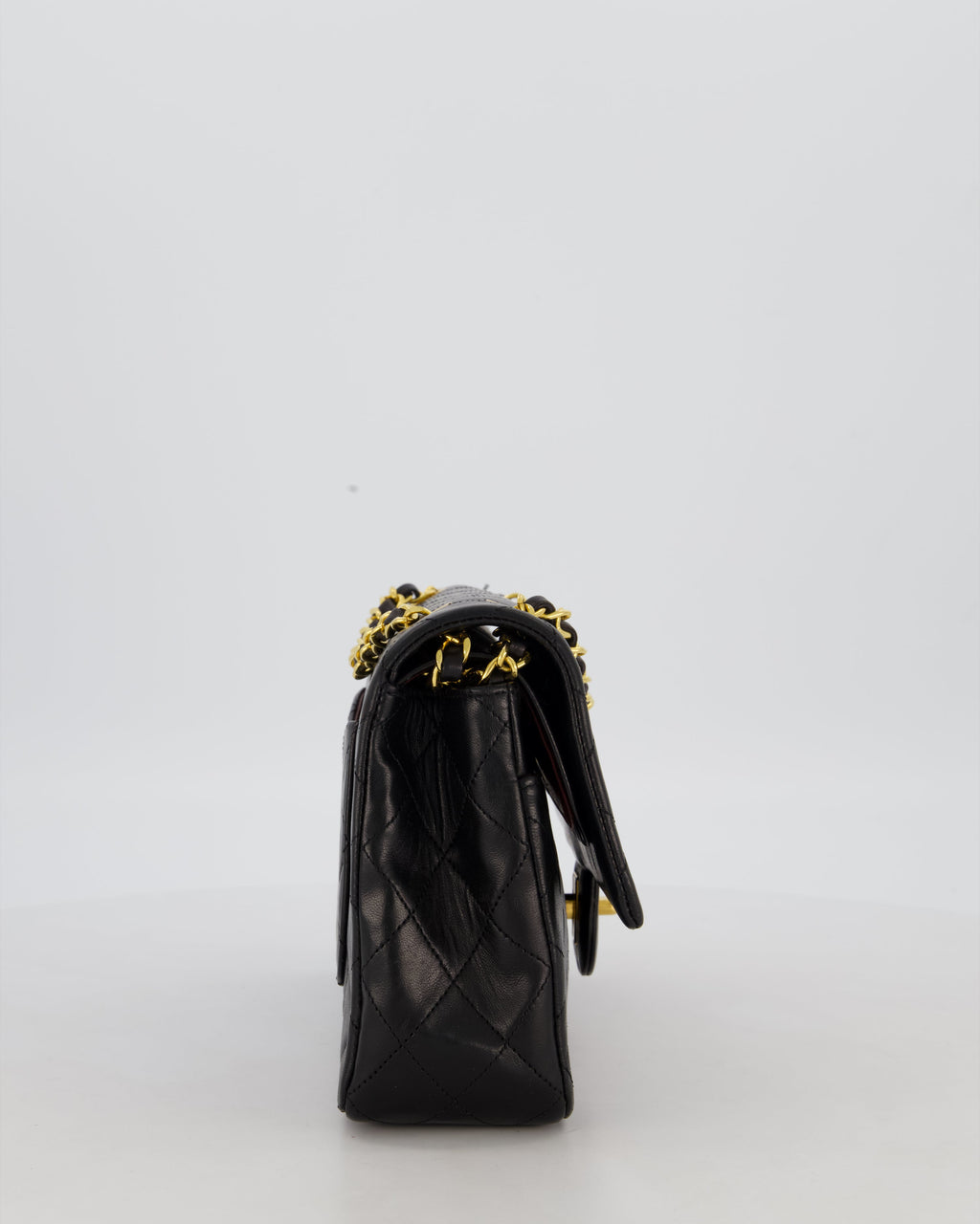 *AMAZING CONDITION* Chanel Black Vintage Medium Classic Double Flap Bag in Lambskin Leather with 24K Gold Hardware