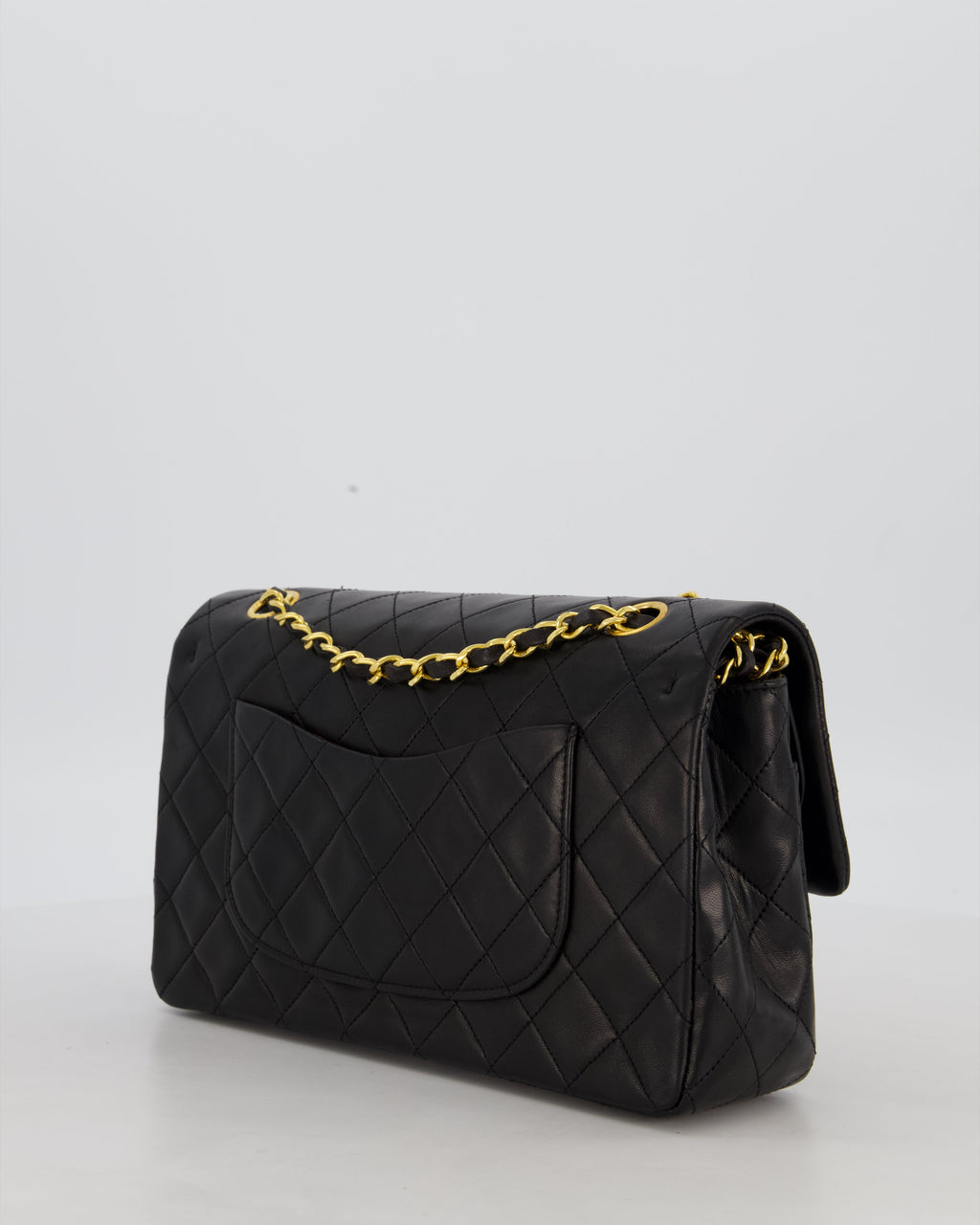 *AMAZING CONDITION* Chanel Black Vintage Medium Classic Double Flap Bag in Lambskin Leather with 24K Gold Hardware
