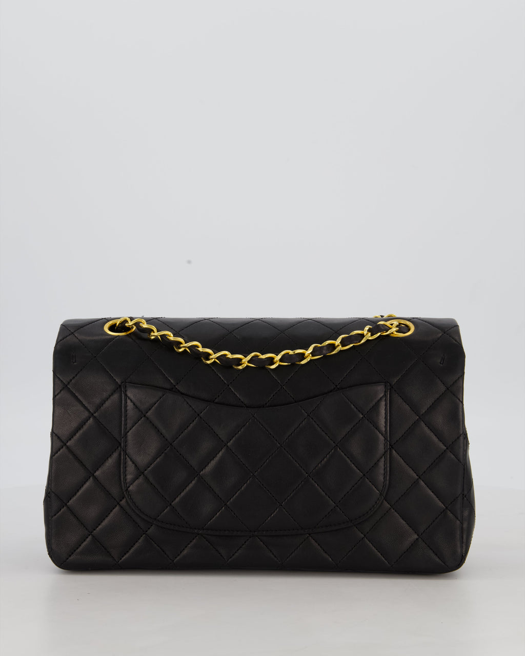 *AMAZING CONDITION* Chanel Black Vintage Medium Classic Double Flap Bag in Lambskin Leather with 24K Gold Hardware